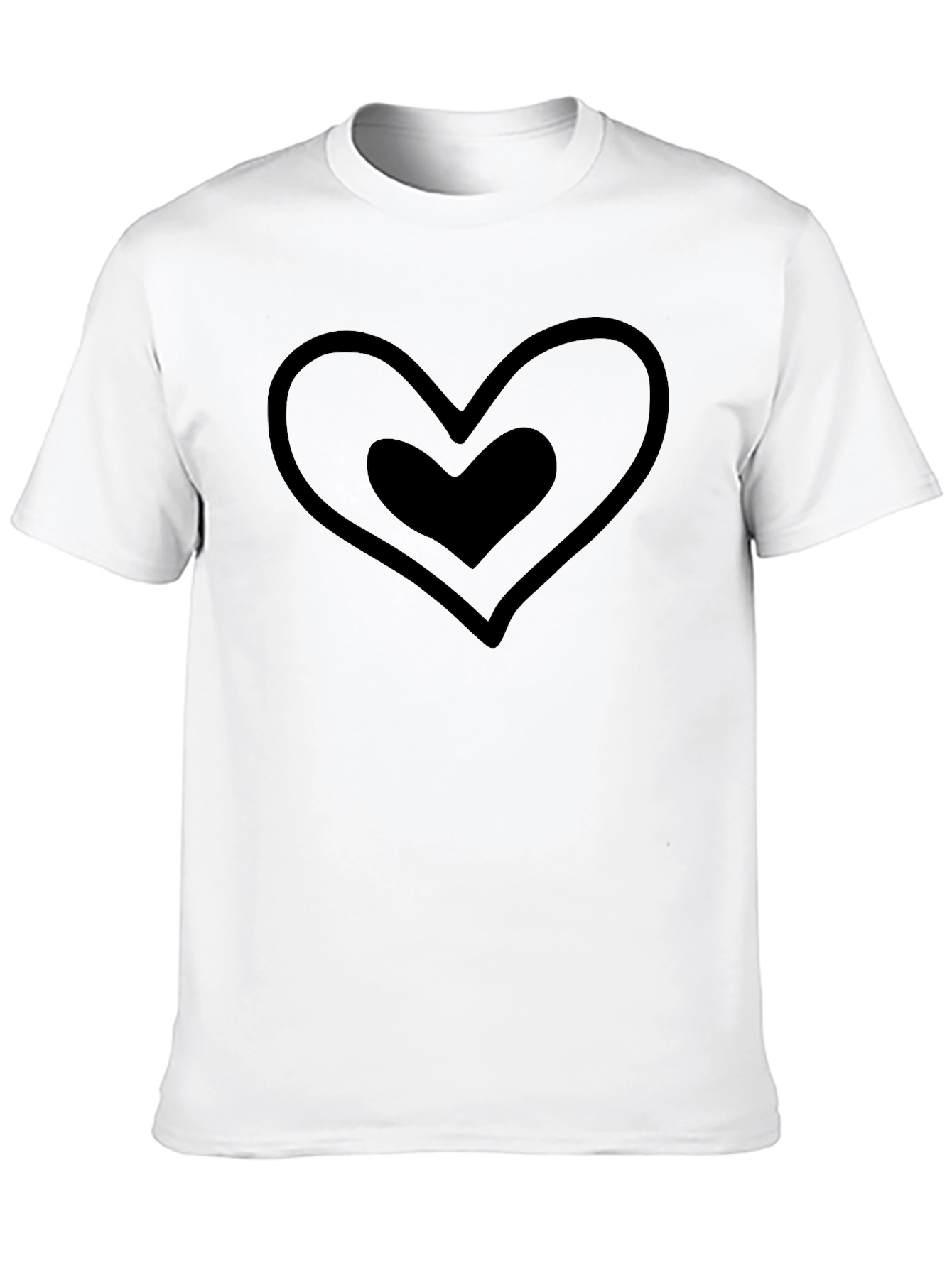 Heart Within Heart Graphic Black T-Shirt