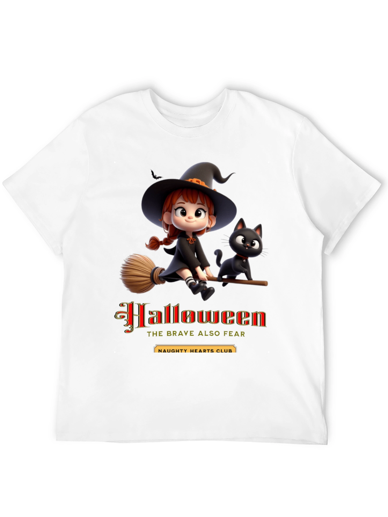 Halloween Witch & Cat Graphic Tee