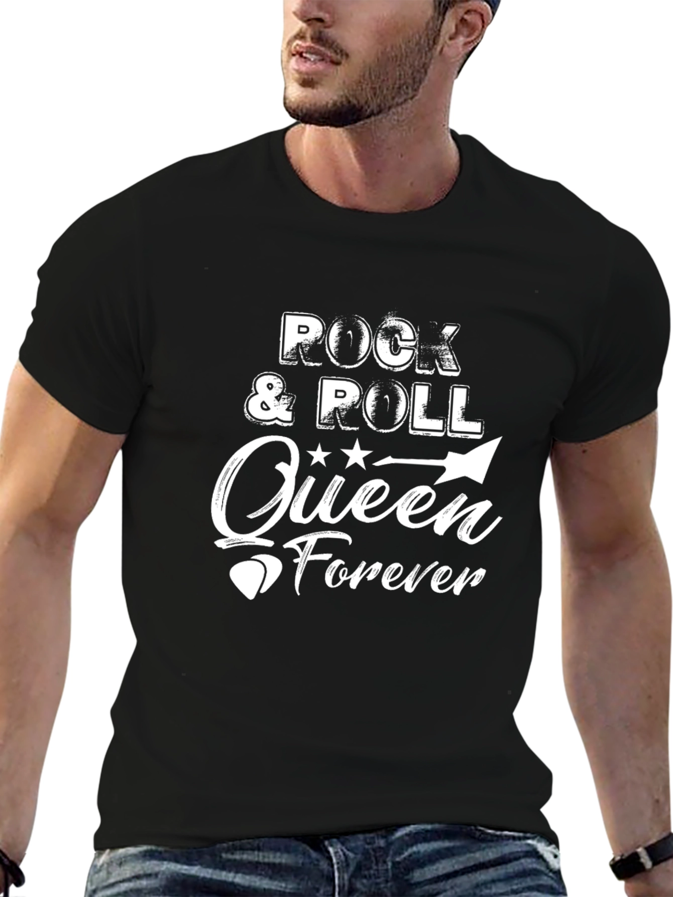 Rock & Roll Queen Forever Black Graphic Tee