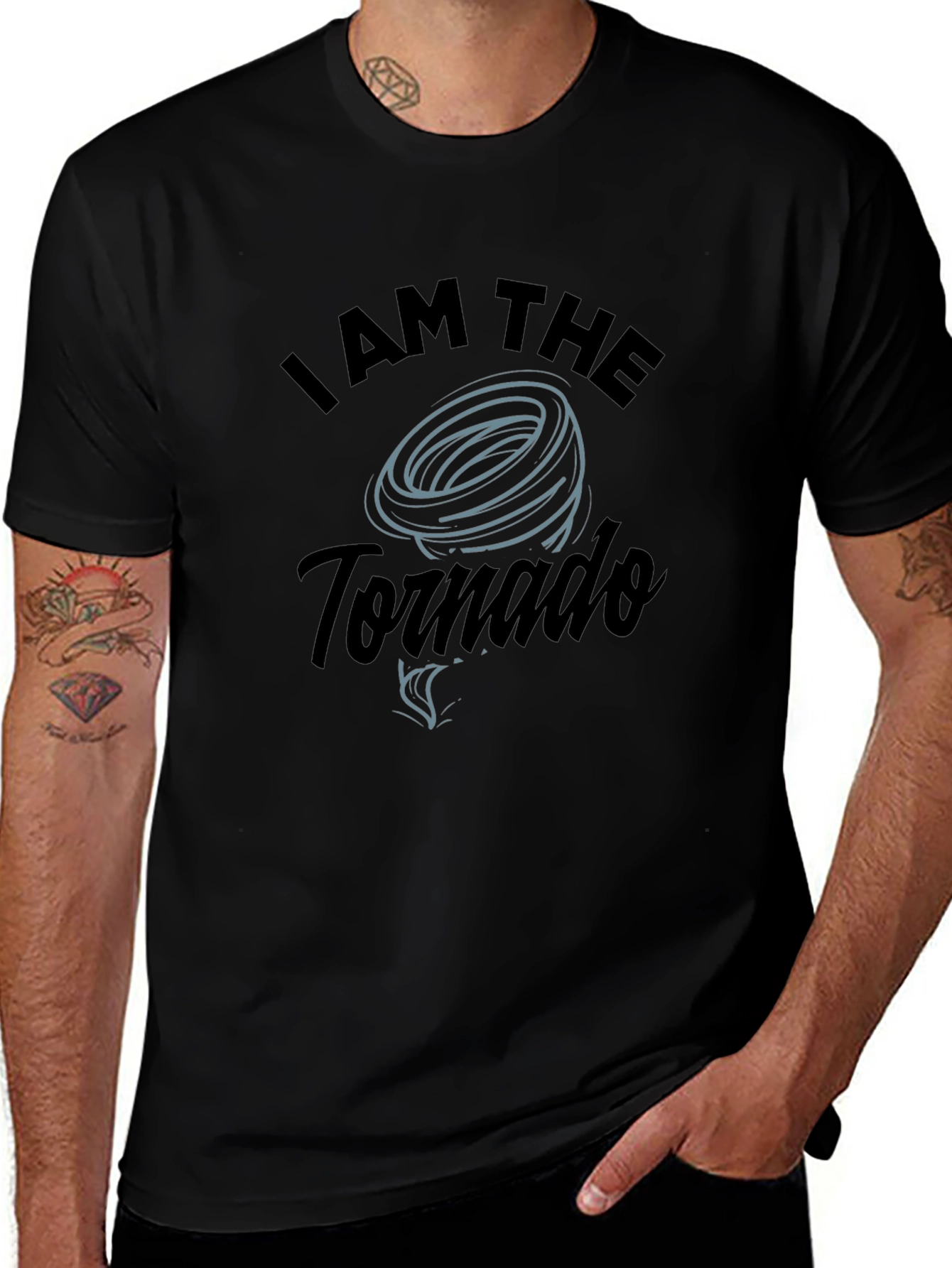 I am the Tornado Black Graphic Tee