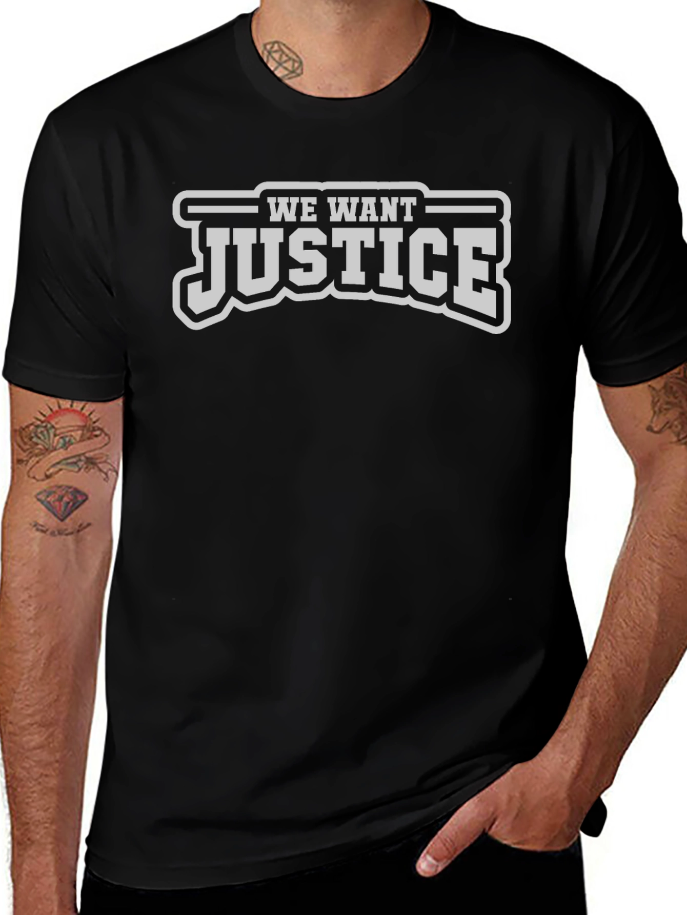 We Want Justice T-Shirt - Black Tee