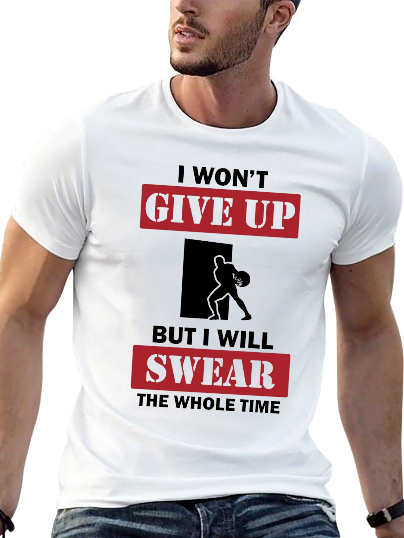 Motivational Graphic T-Shirt - I Wont Give Up Slogan