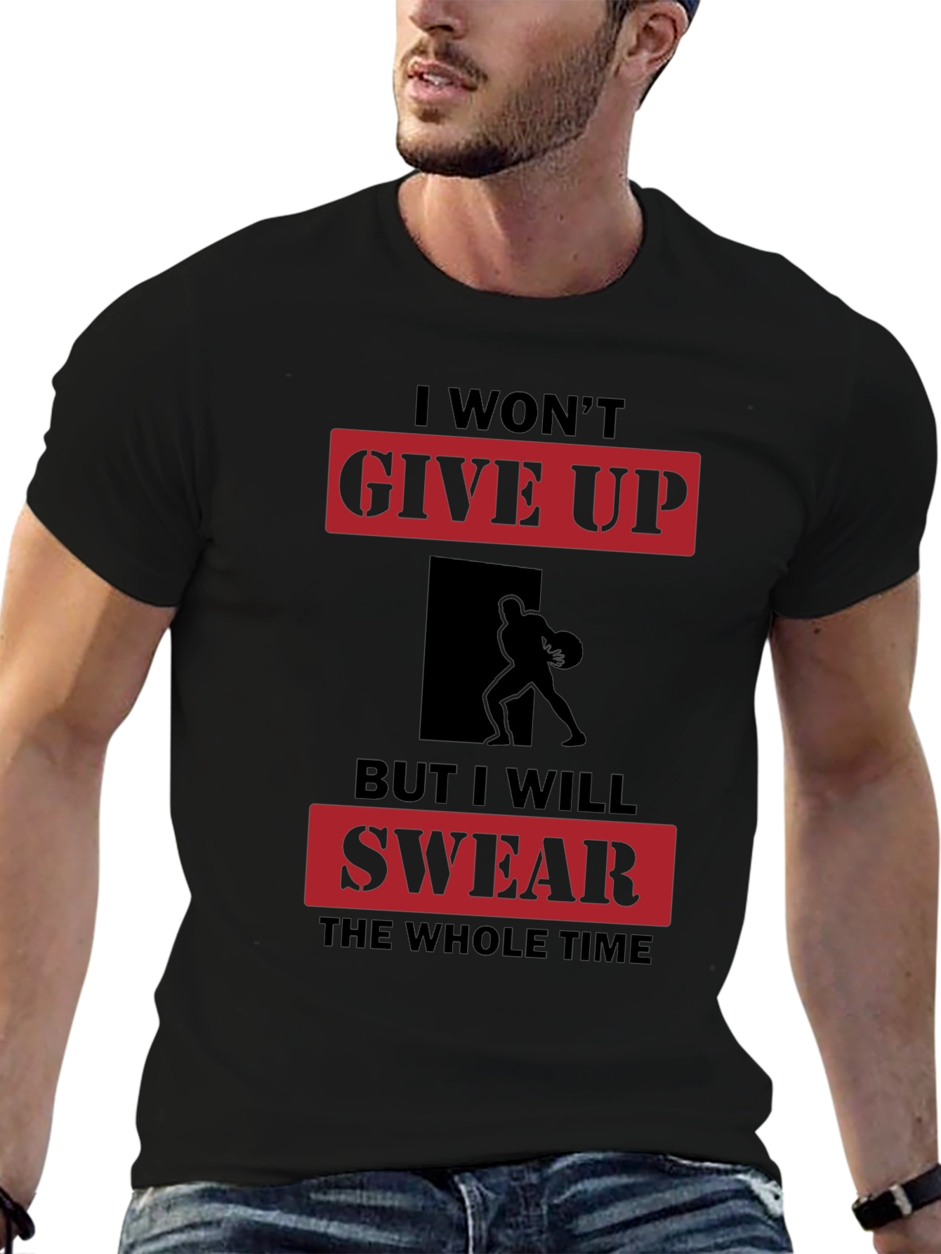 Motivational Graphic T-Shirt - I Wont Give Up Slogan