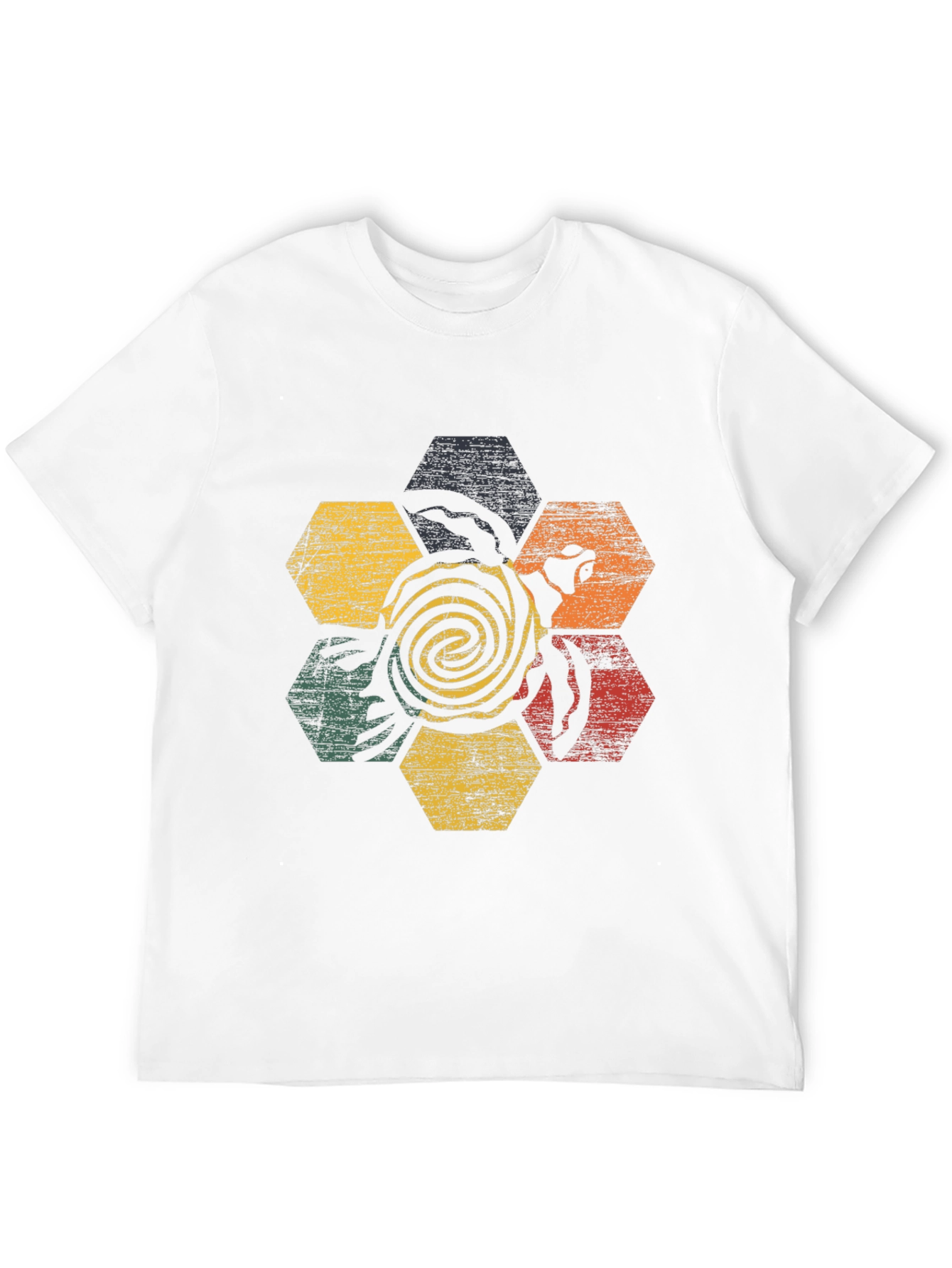 Retro Turtle Hexagon Graphic T-Shirt