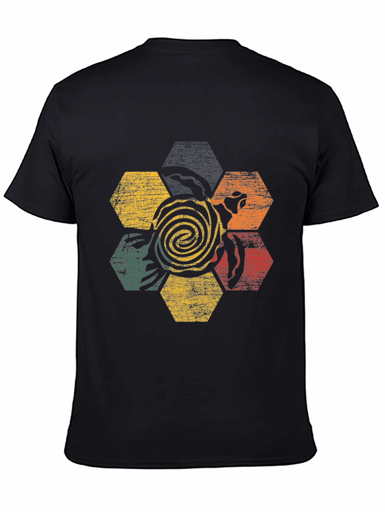 Retro Turtle Hexagon Graphic T-Shirt