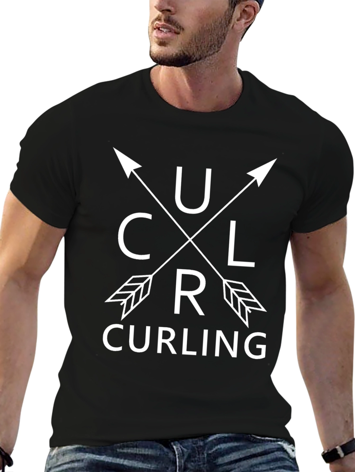 Curling Arrow Graphic Tee -  Cool Sport Shirt