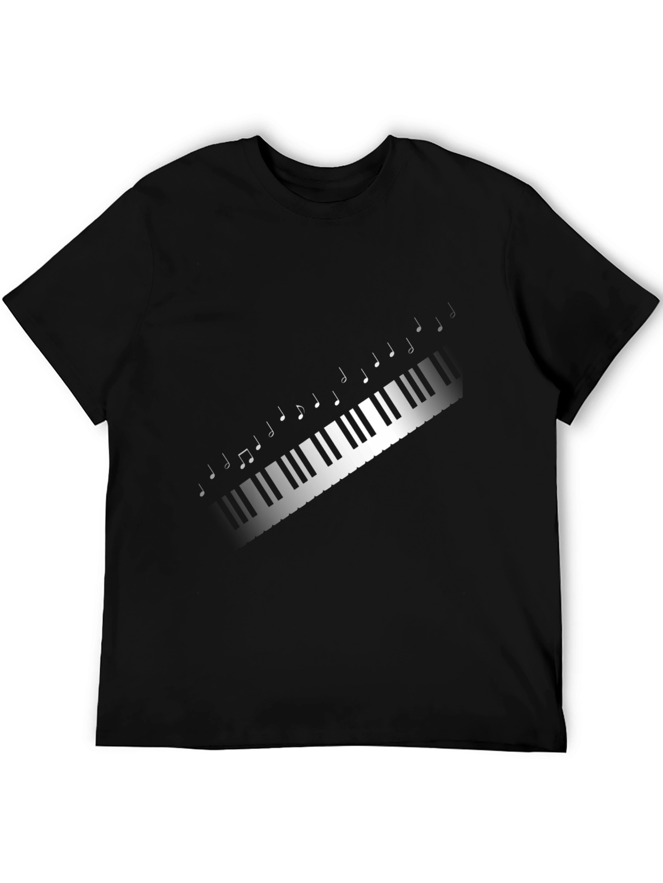 Musical Keys Graphic Tee - Black Casual T-Shirt