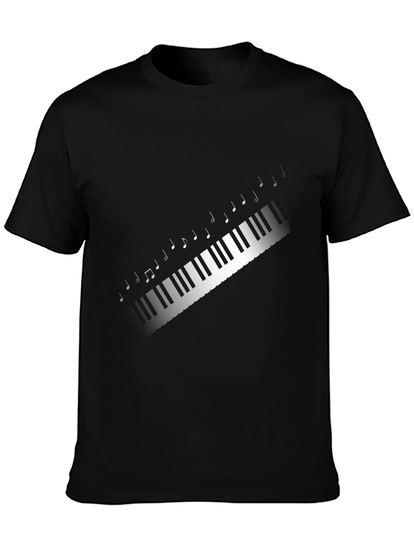 Musical Keys Graphic Tee - Black Casual T-Shirt