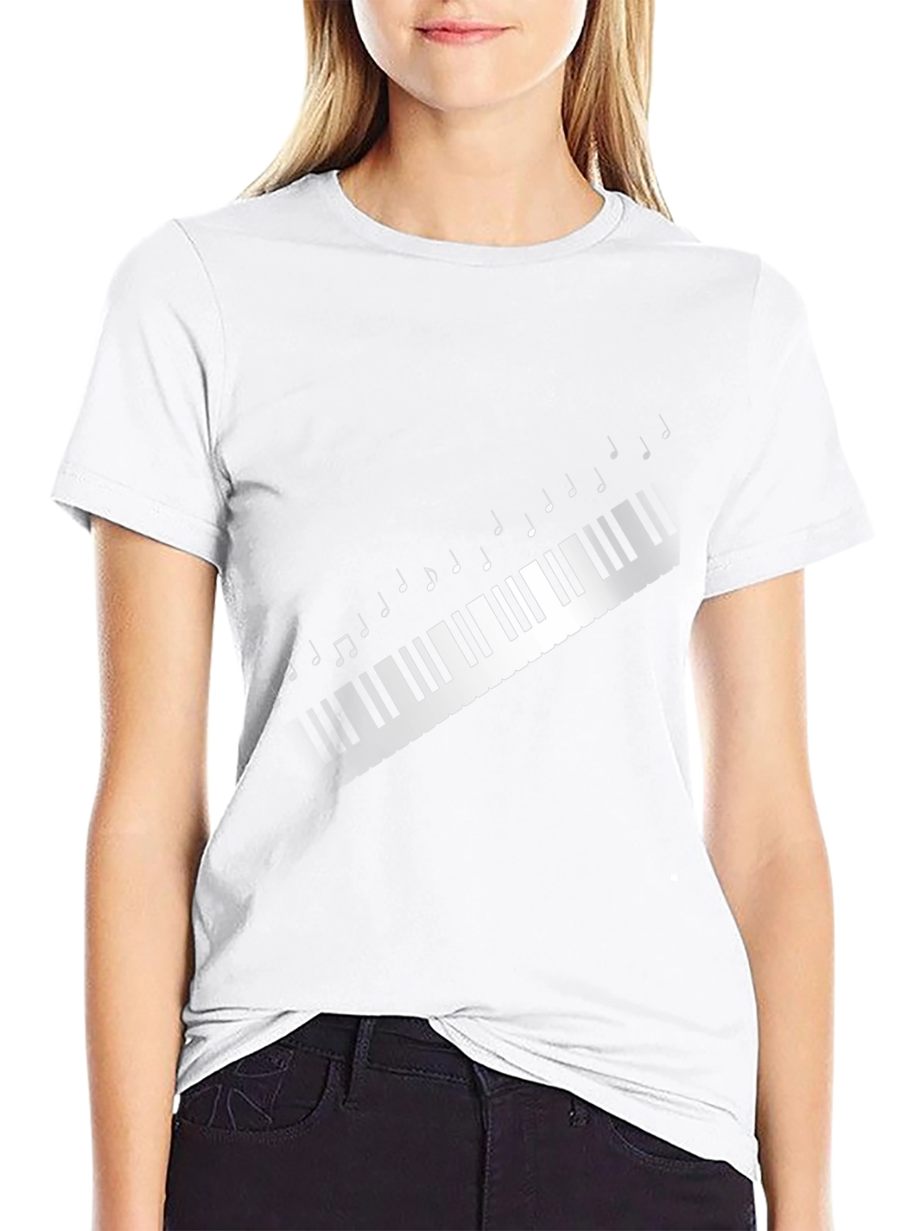 Musical Keys Graphic Tee - Black Casual T-Shirt
