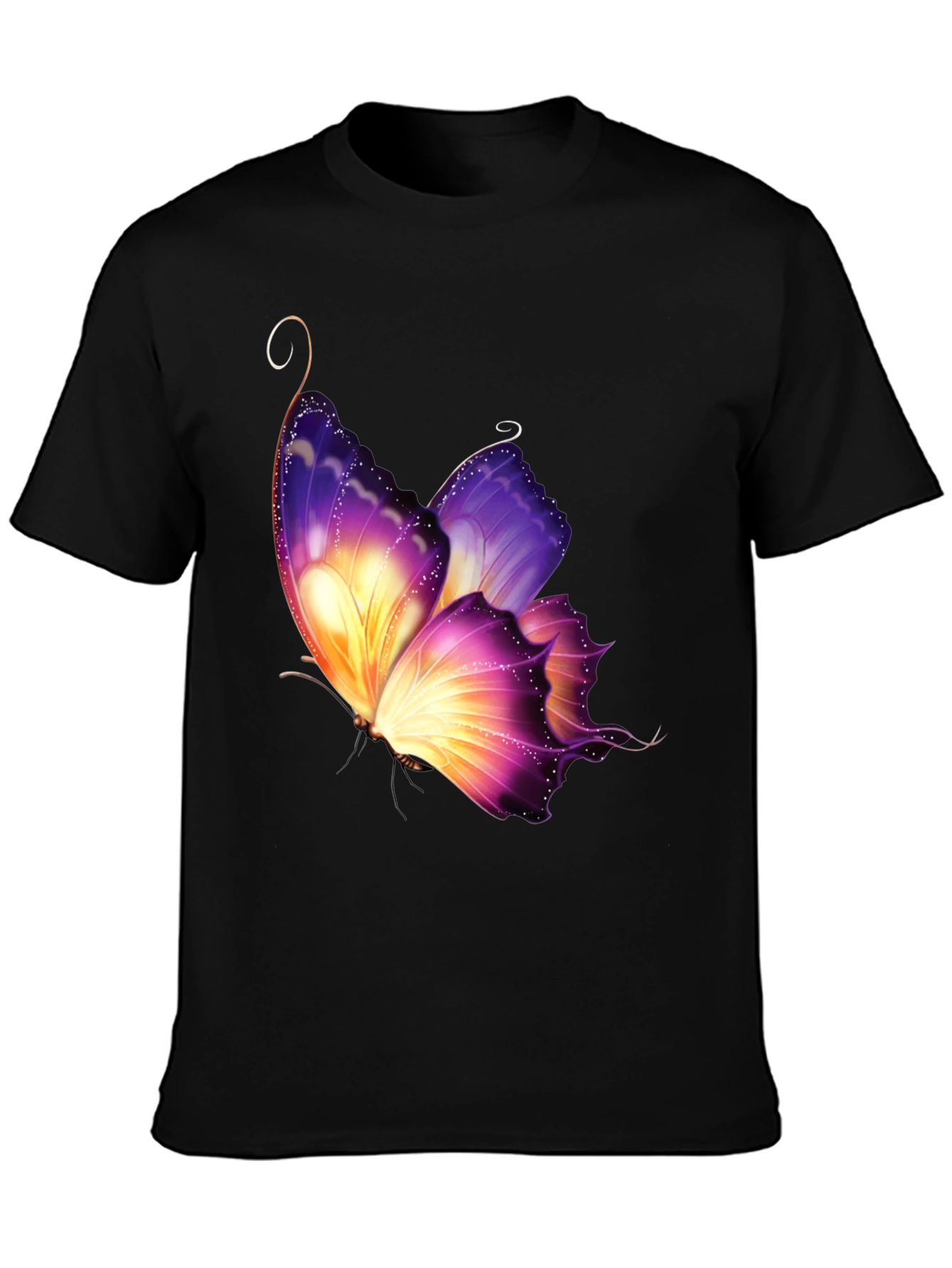 Butterfly Graphic Tee - Stylish Mens Black T-Shirt