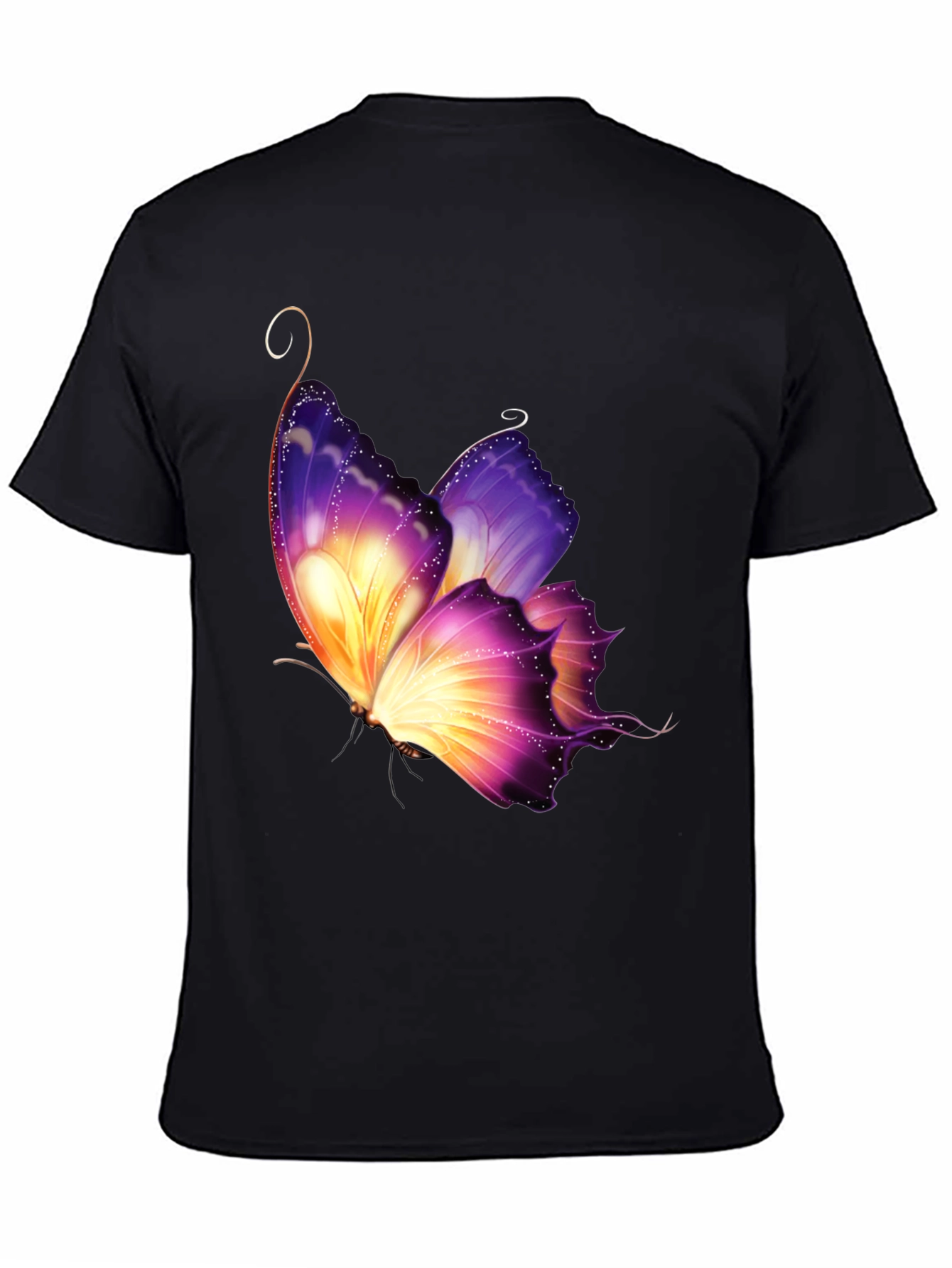 Butterfly Graphic Tee - Stylish Mens Black T-Shirt