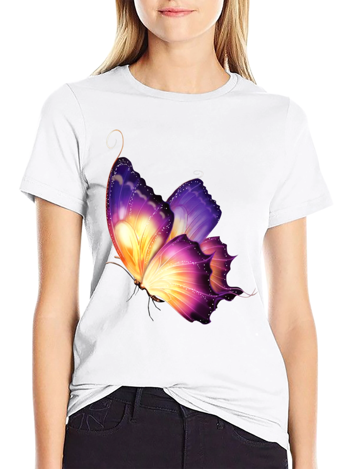 Butterfly Graphic Tee - Stylish Mens Black T-Shirt