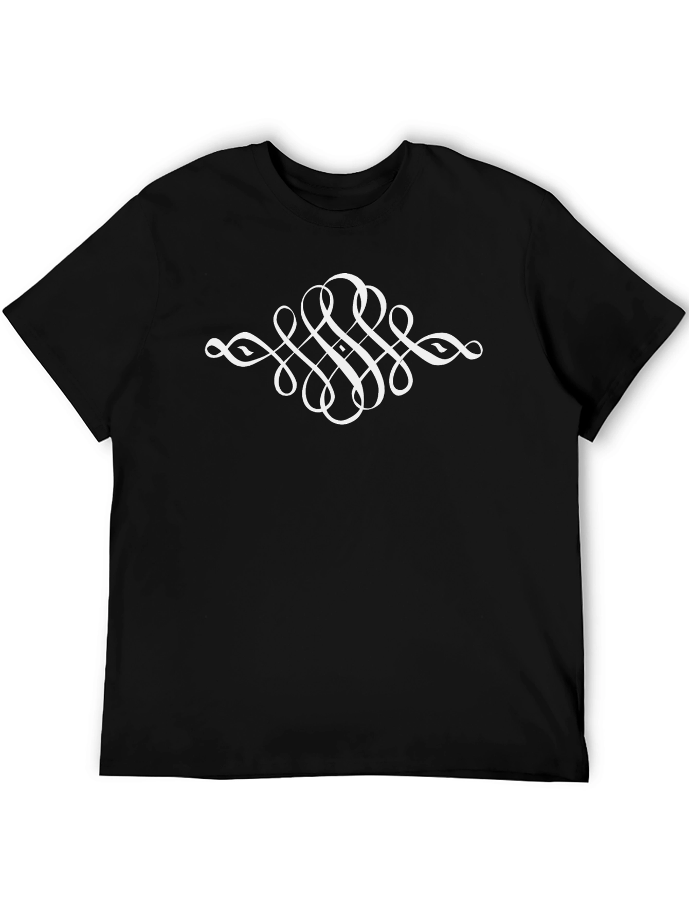 Elegant Swirl Graphic T-Shirt - Classic Black Cotton Tee