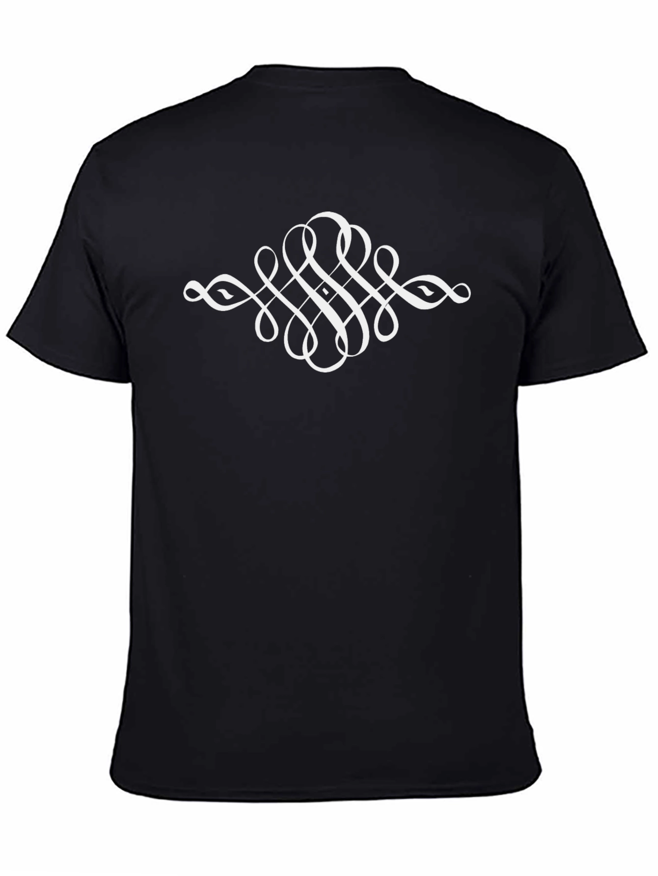Elegant Swirl Graphic T-Shirt - Classic Black Cotton Tee