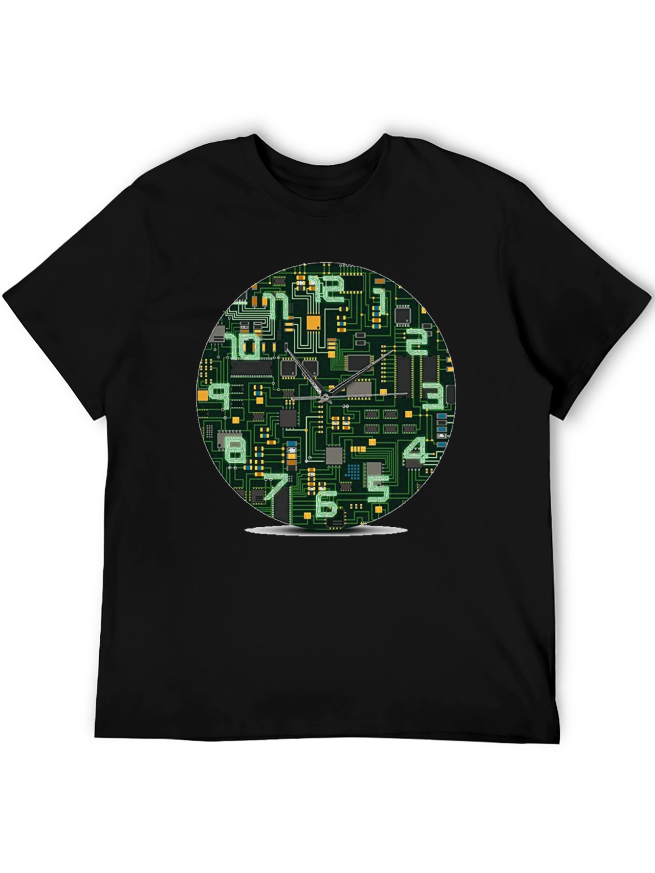 Circuit Board Clock Graphic T-Shirt