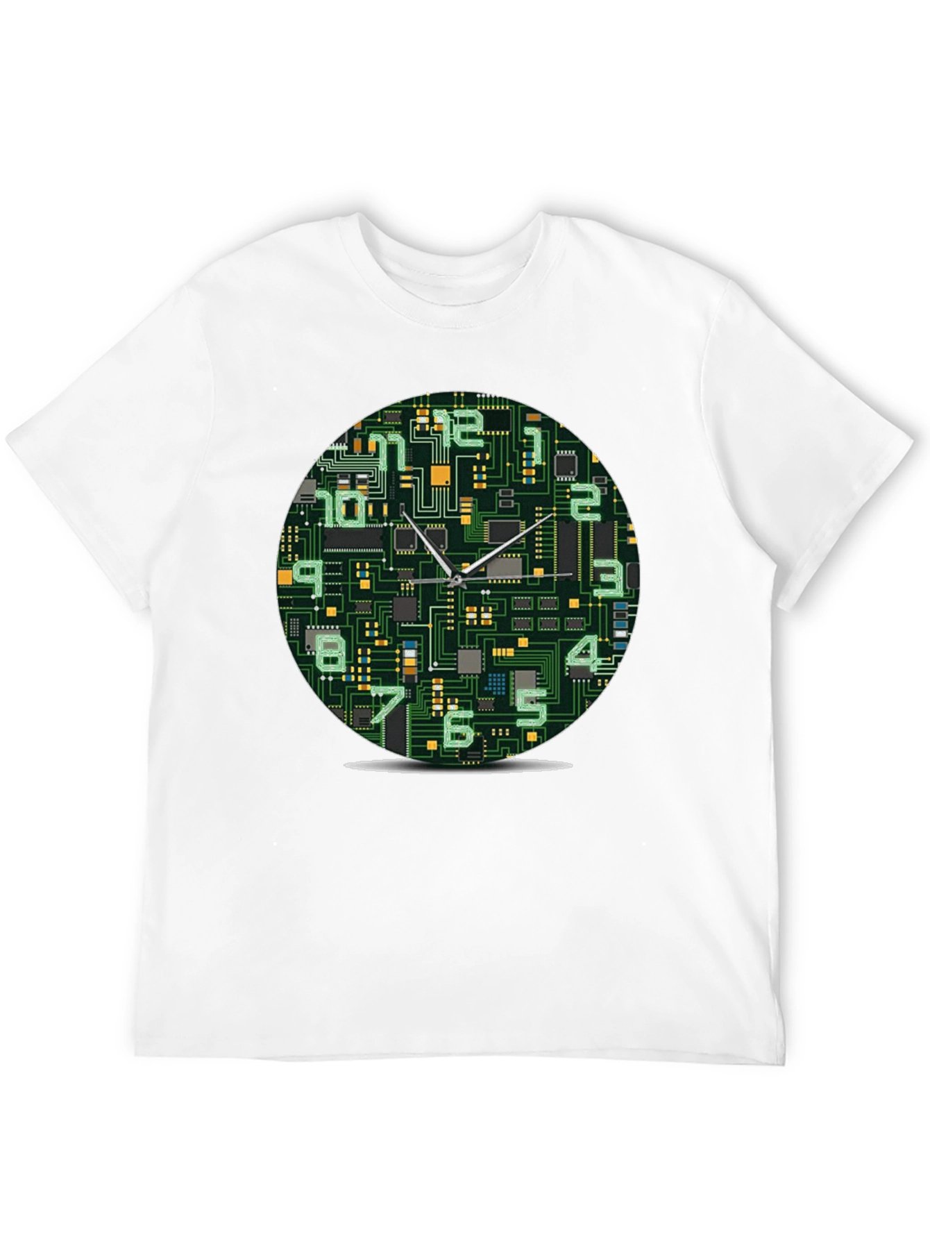Circuit Board Clock Graphic T-Shirt