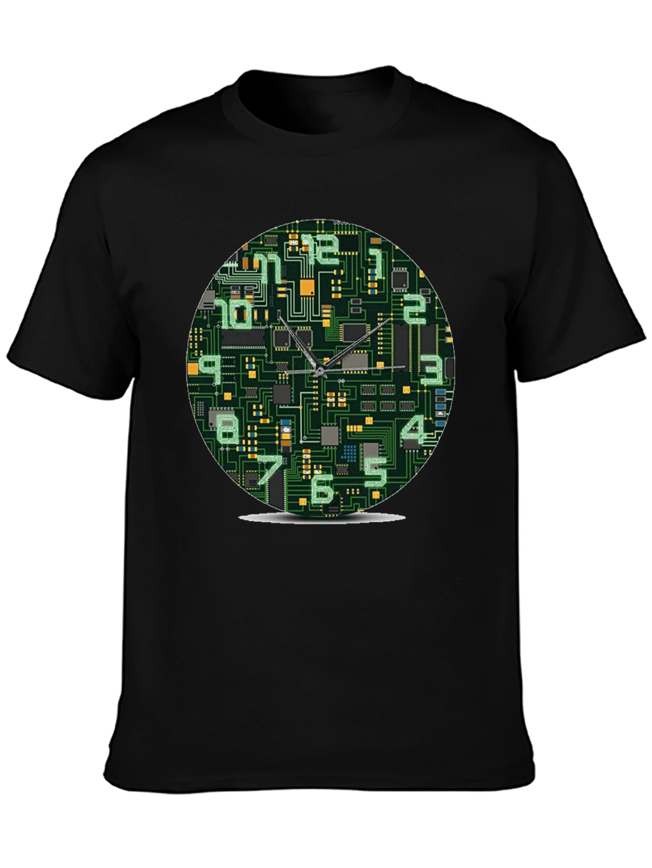 Circuit Board Clock Graphic T-Shirt
