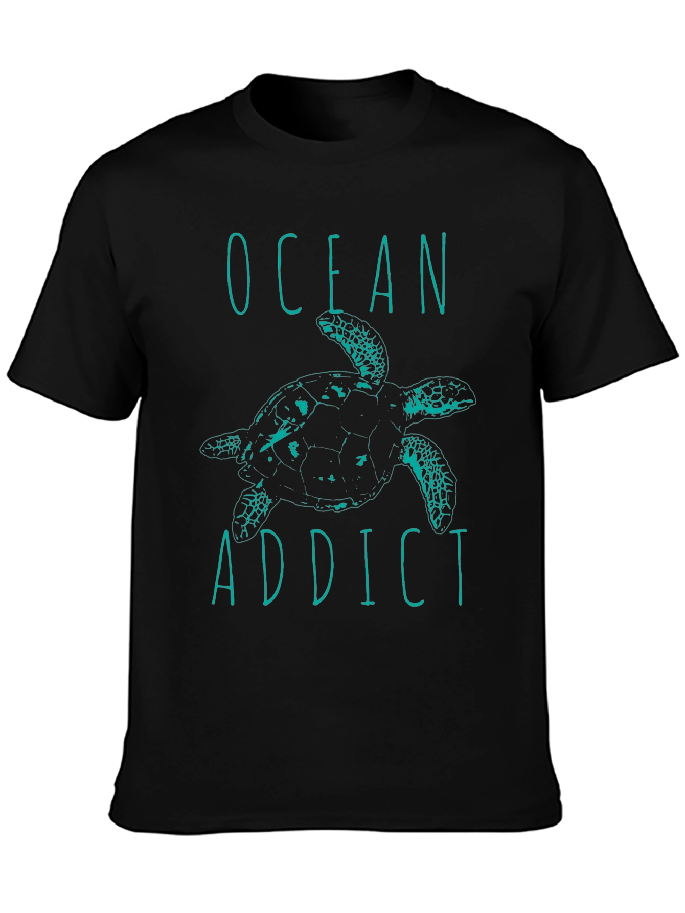 Ocean Addict Turtle Graphic Black T-Shirt