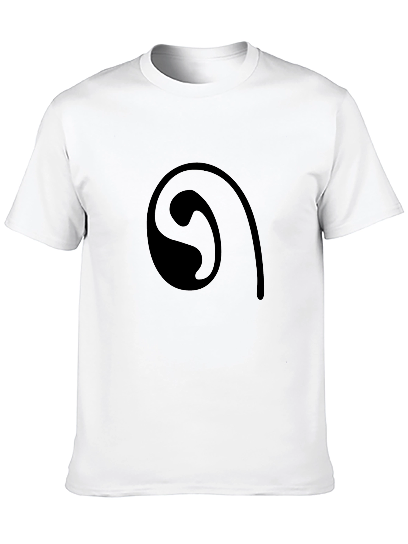 Black Graphic Tee - Abstract Swirl Design