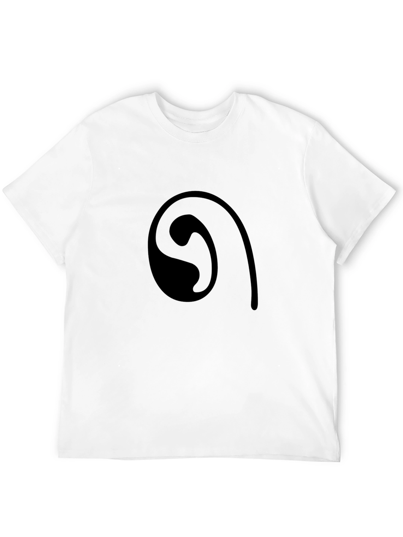 Black Graphic Tee - Abstract Swirl Design