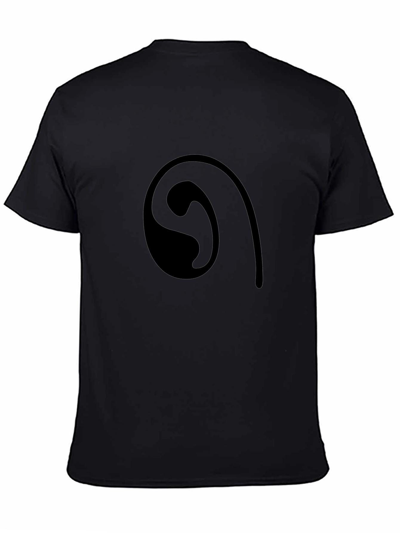 Black Graphic Tee - Abstract Swirl Design