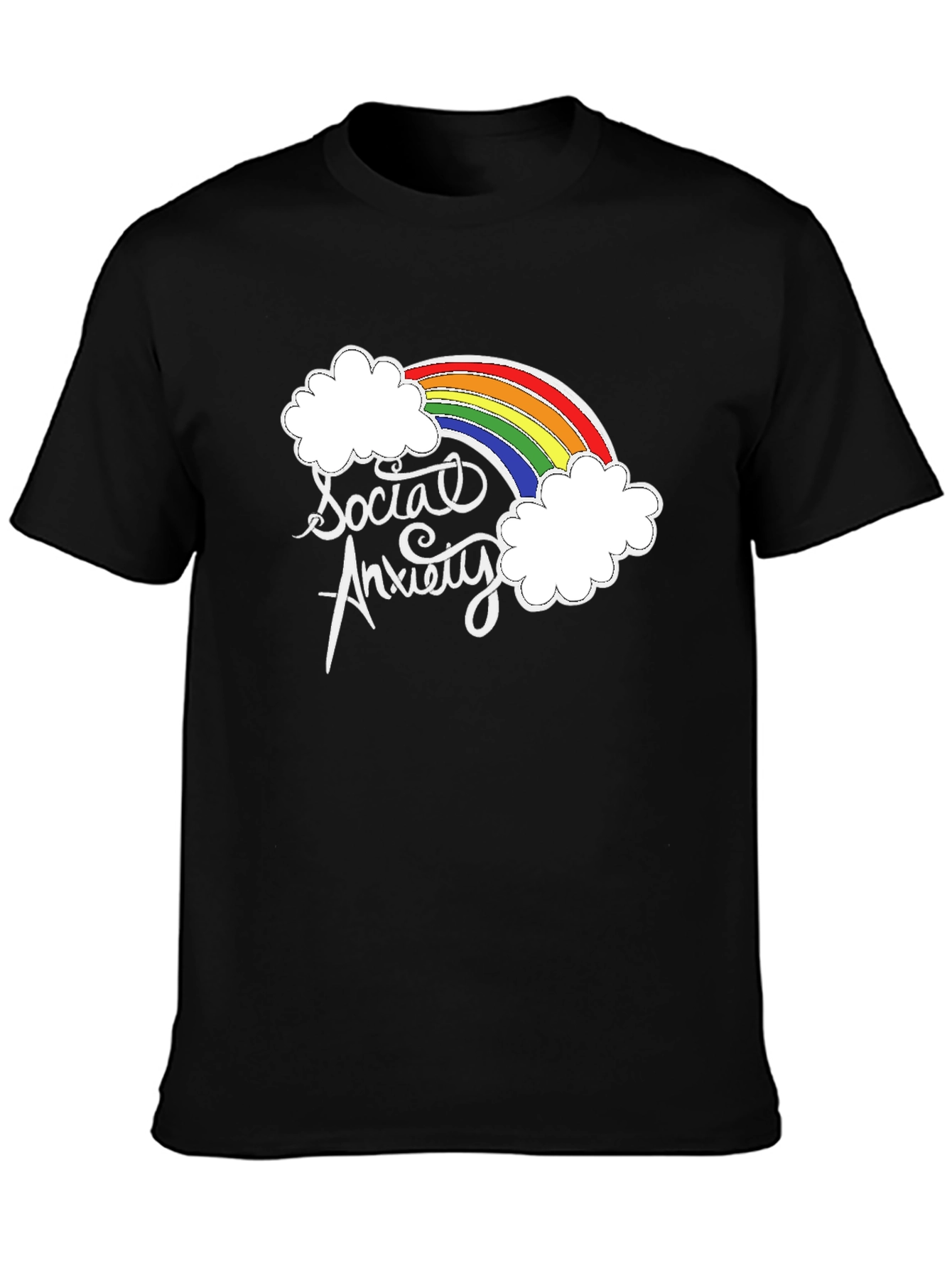Social Anxiety Rainbow Graphic T-Shirt