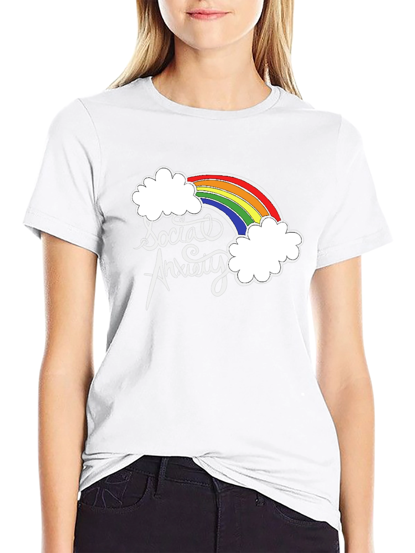 Social Anxiety Rainbow Graphic T-Shirt