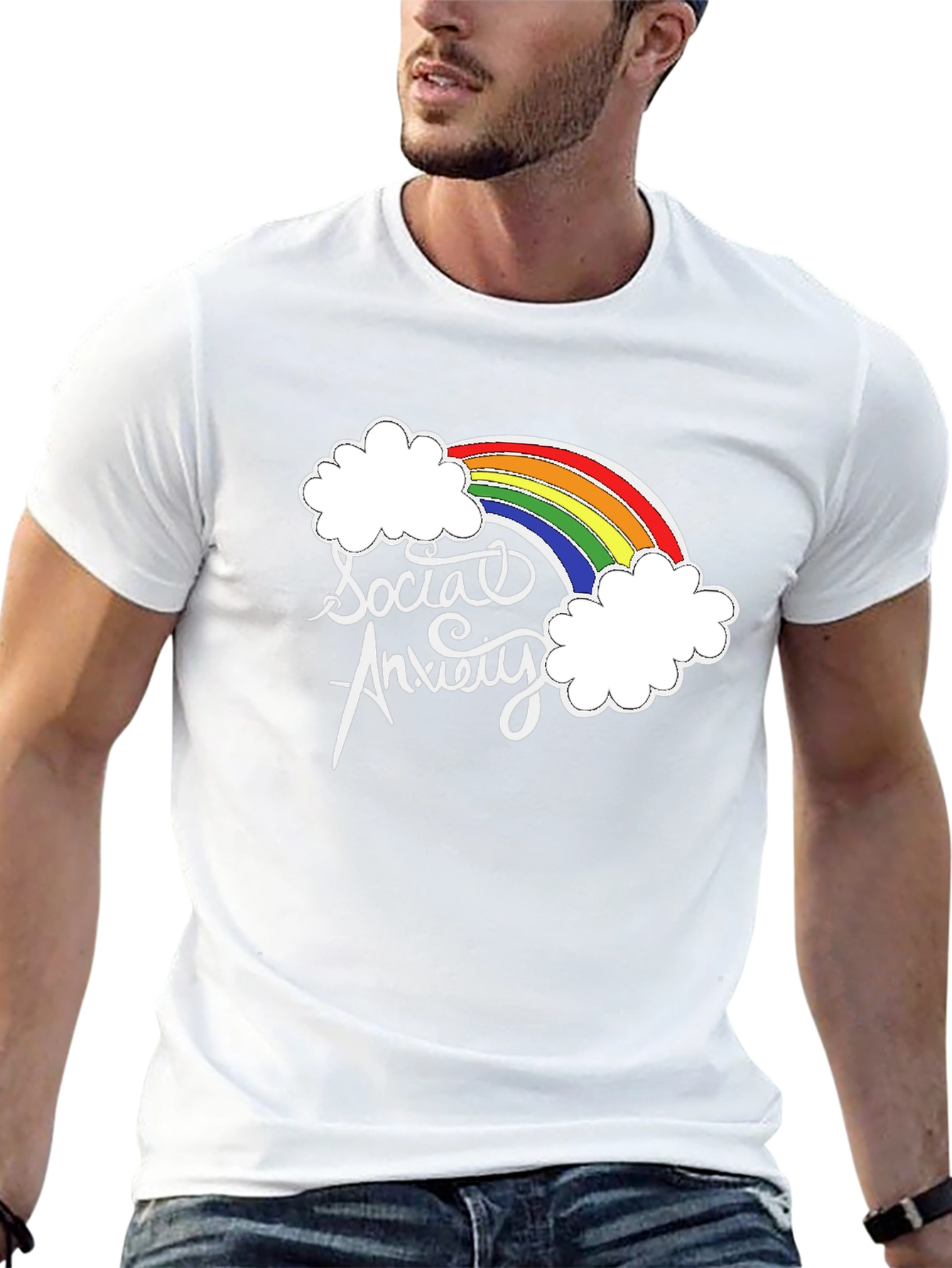 Social Anxiety Rainbow Graphic T-Shirt