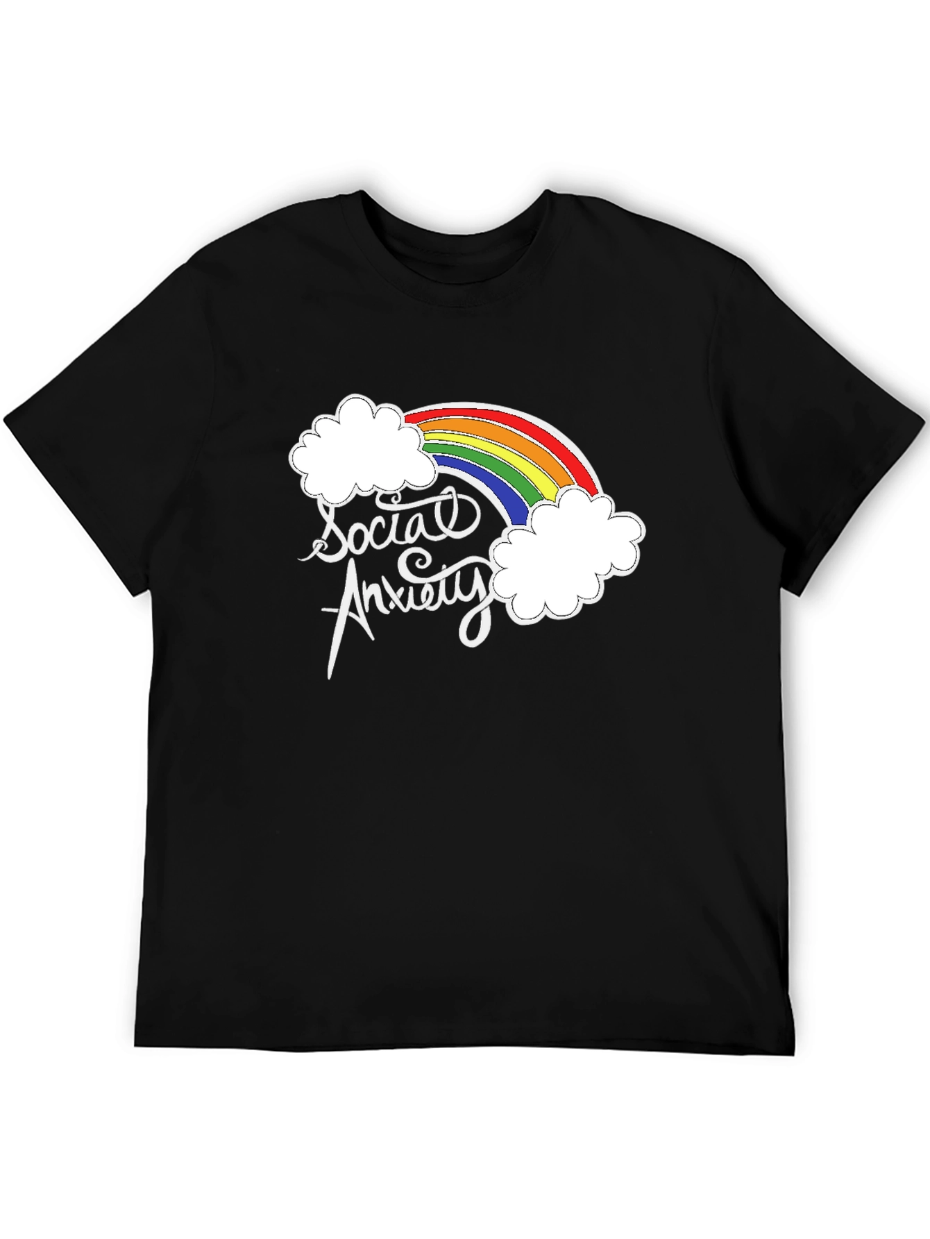 Social Anxiety Rainbow Graphic T-Shirt
