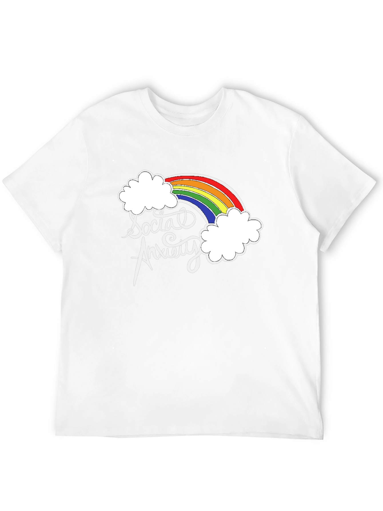 Social Anxiety Rainbow Graphic T-Shirt