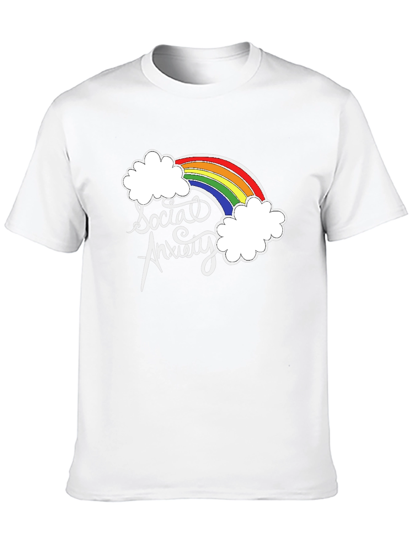 Social Anxiety Rainbow Graphic T-Shirt