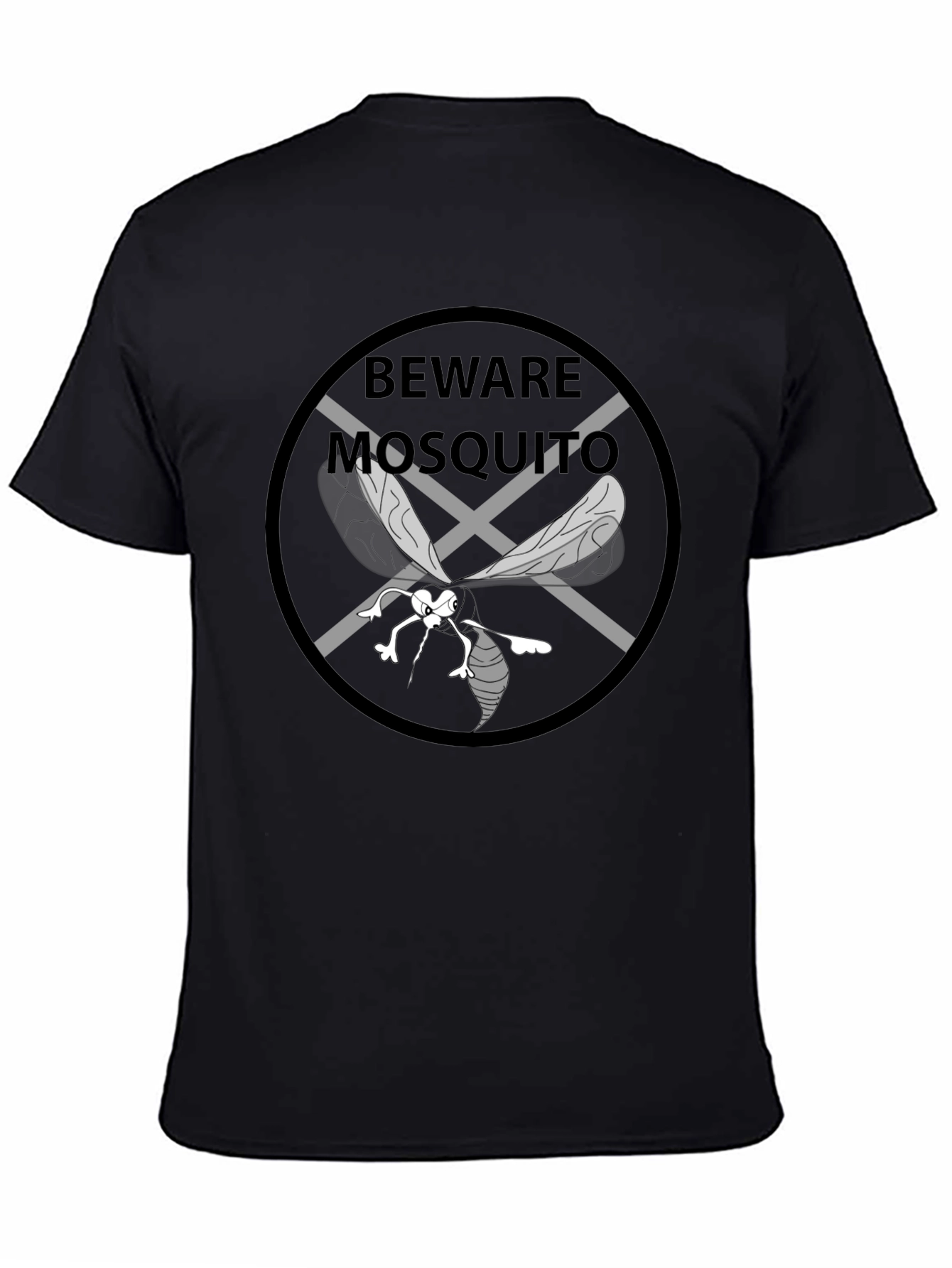 Beware Mosquito Graphic Tee - Black Cotton T-Shirt