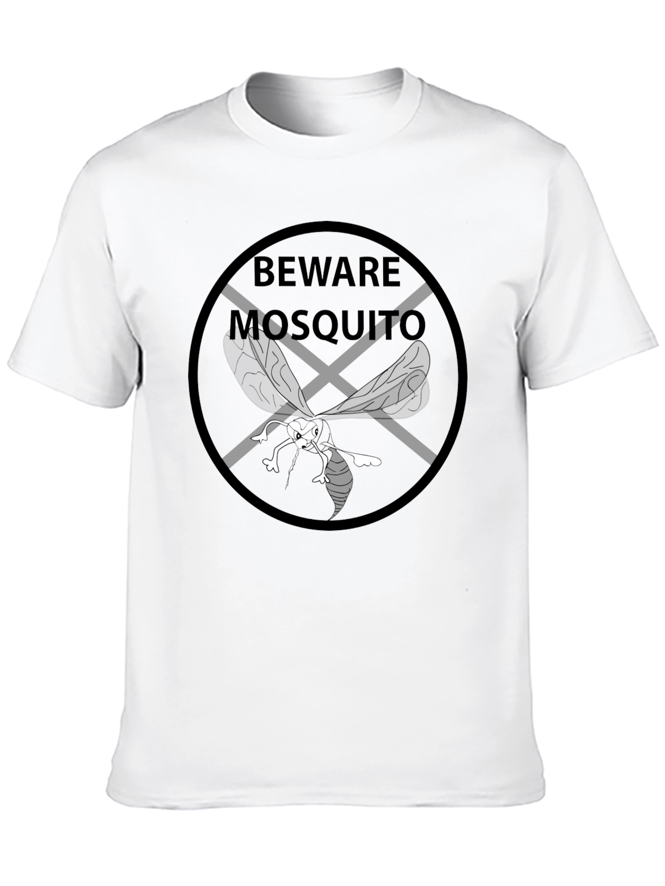 Beware Mosquito Graphic Tee - Black Cotton T-Shirt