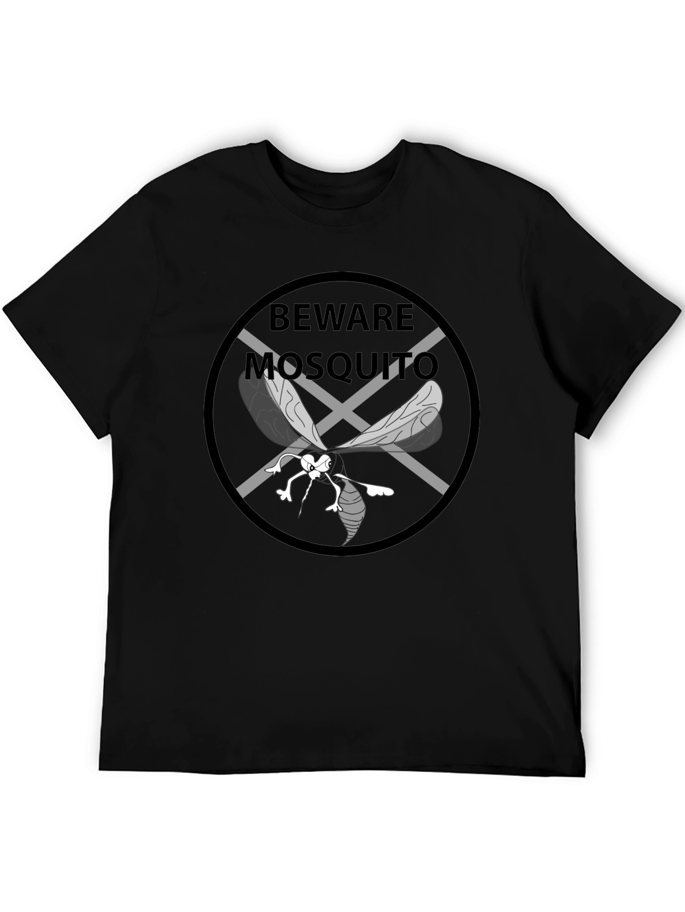 Beware Mosquito Graphic Tee - Black Cotton T-Shirt