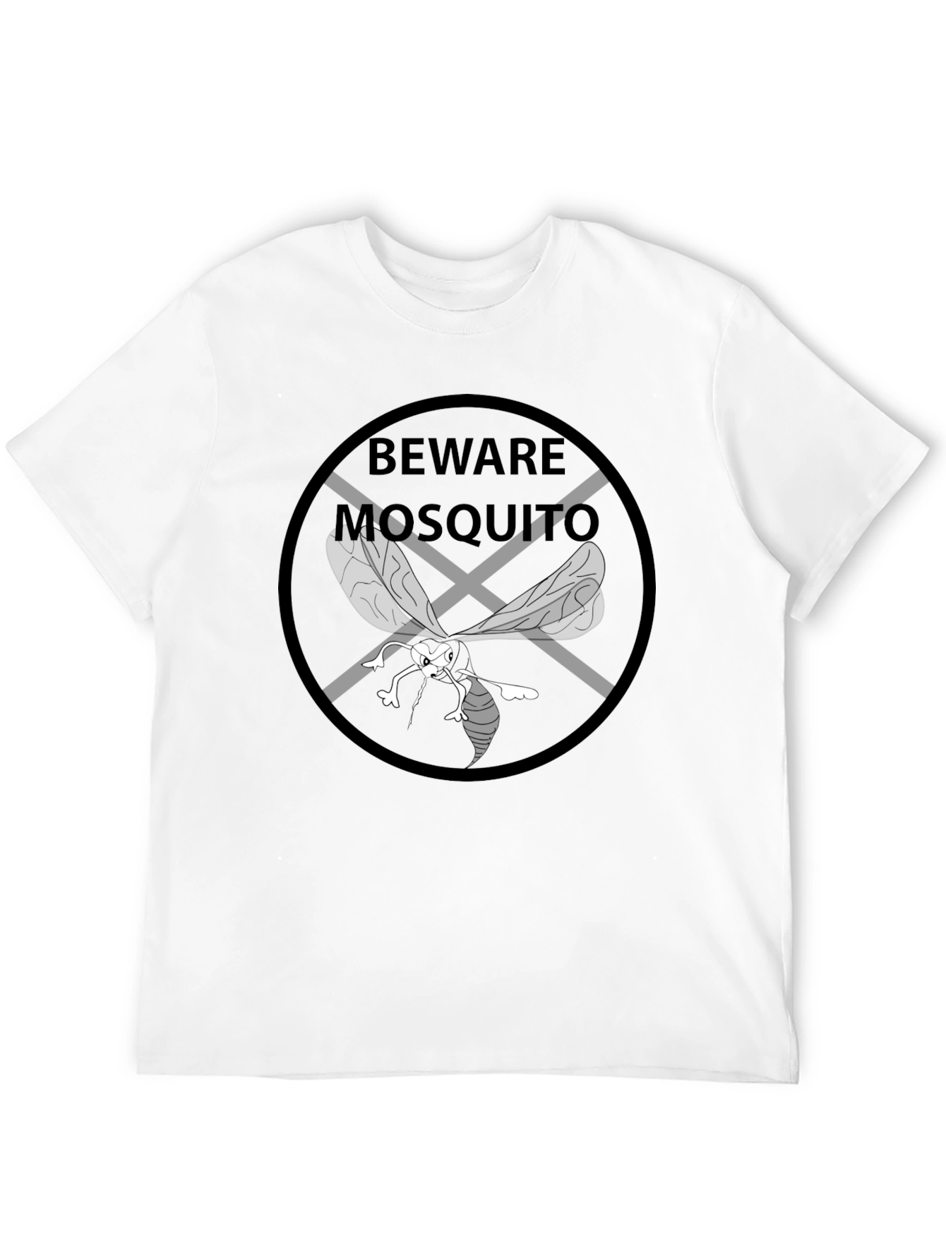 Beware Mosquito Graphic Tee - Black Cotton T-Shirt