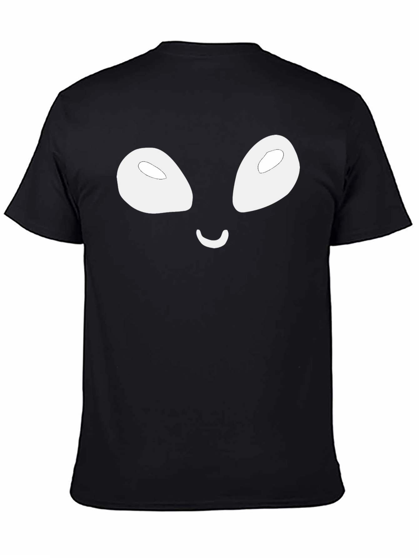 Alien Face Graphic Tee - Casual Black T-Shirt