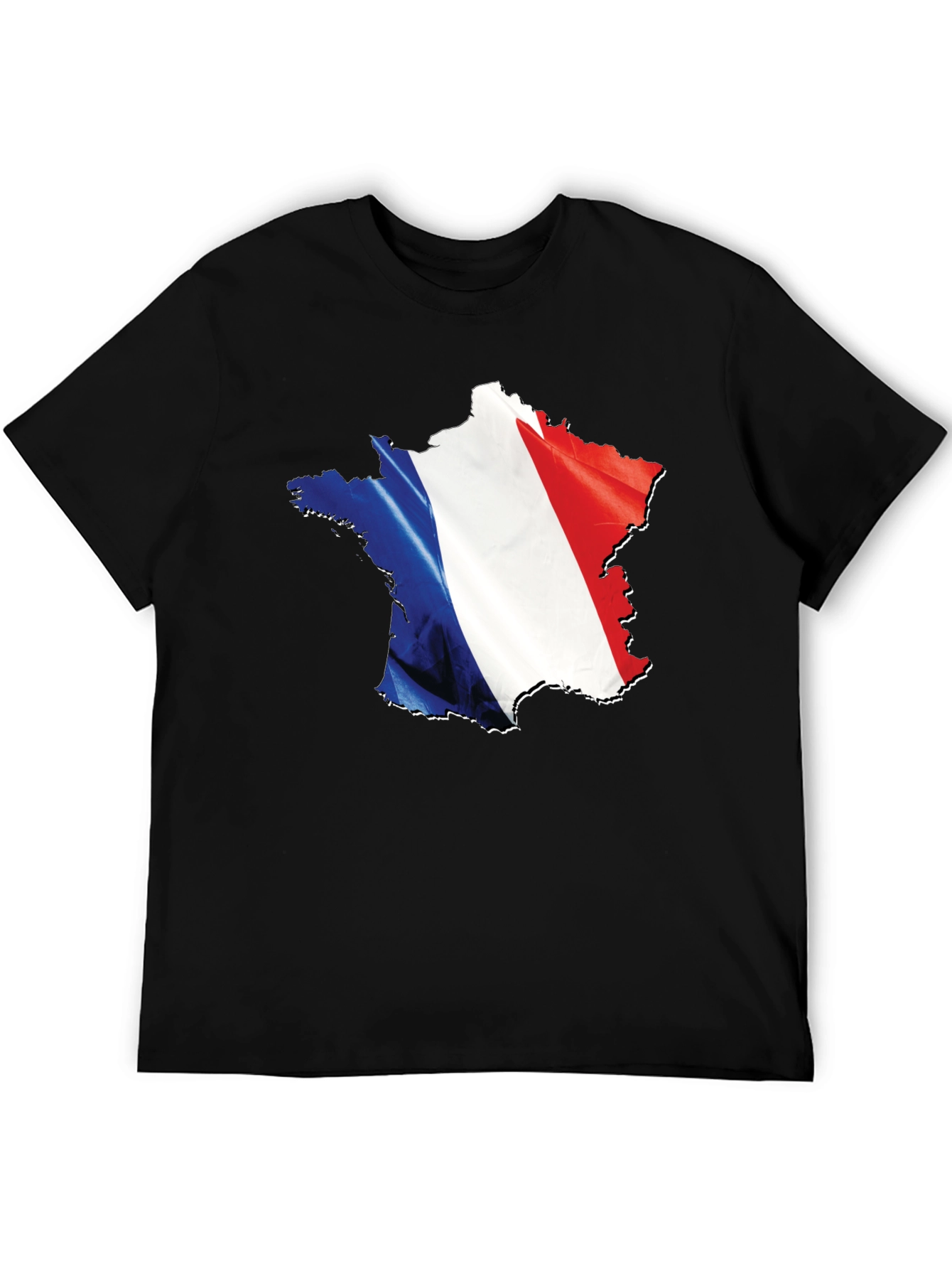 France Flag T-Shirt - Black Crew Neck Graphic Tee