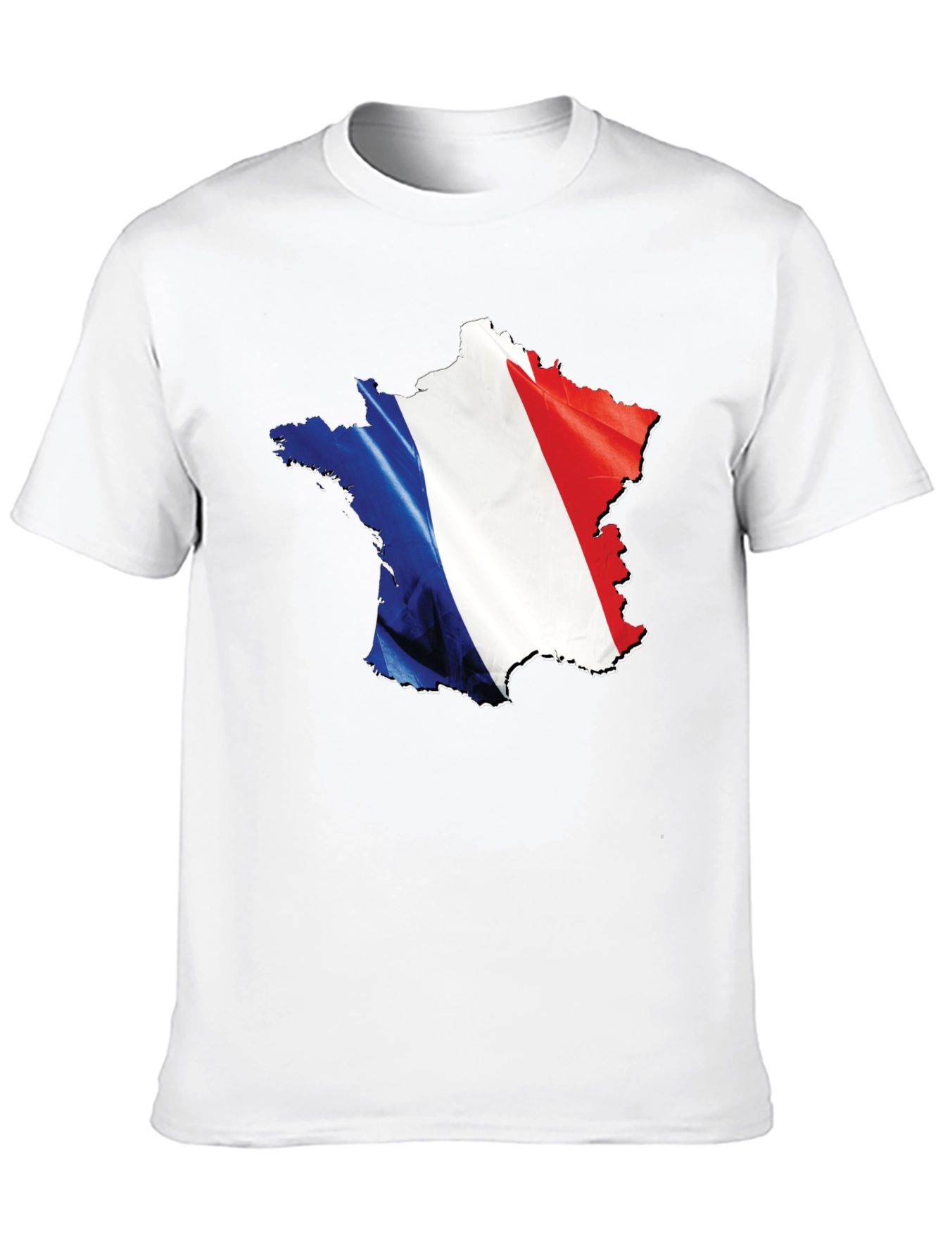France Flag T-Shirt - Black Crew Neck Graphic Tee