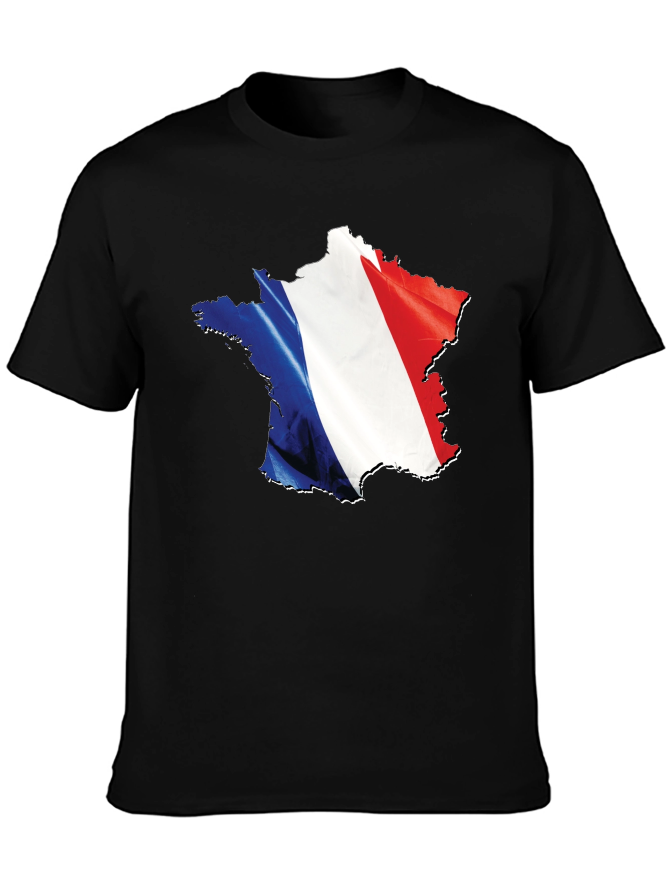 France Flag T-Shirt - Black Crew Neck Graphic Tee