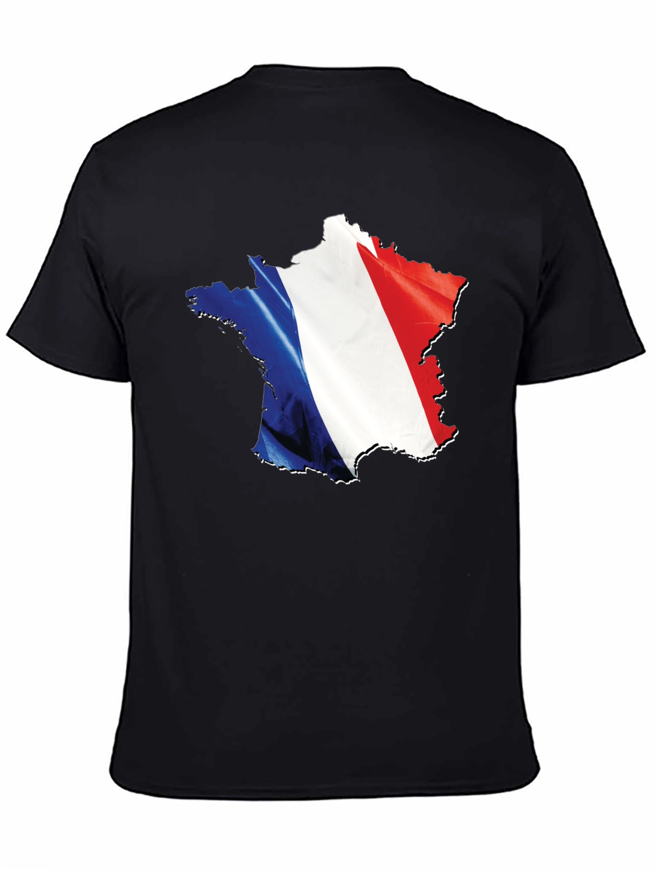 France Flag T-Shirt - Black Crew Neck Graphic Tee