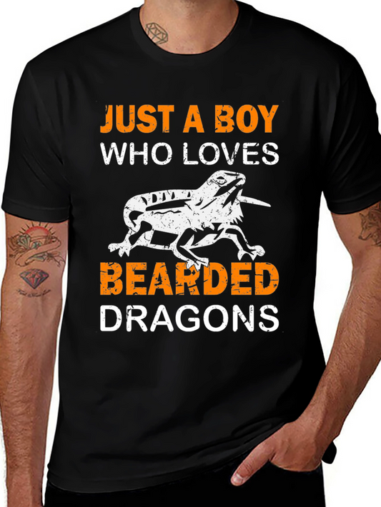 Boys Bearded Dragon Lover T-Shirt Reptile Pet Tee