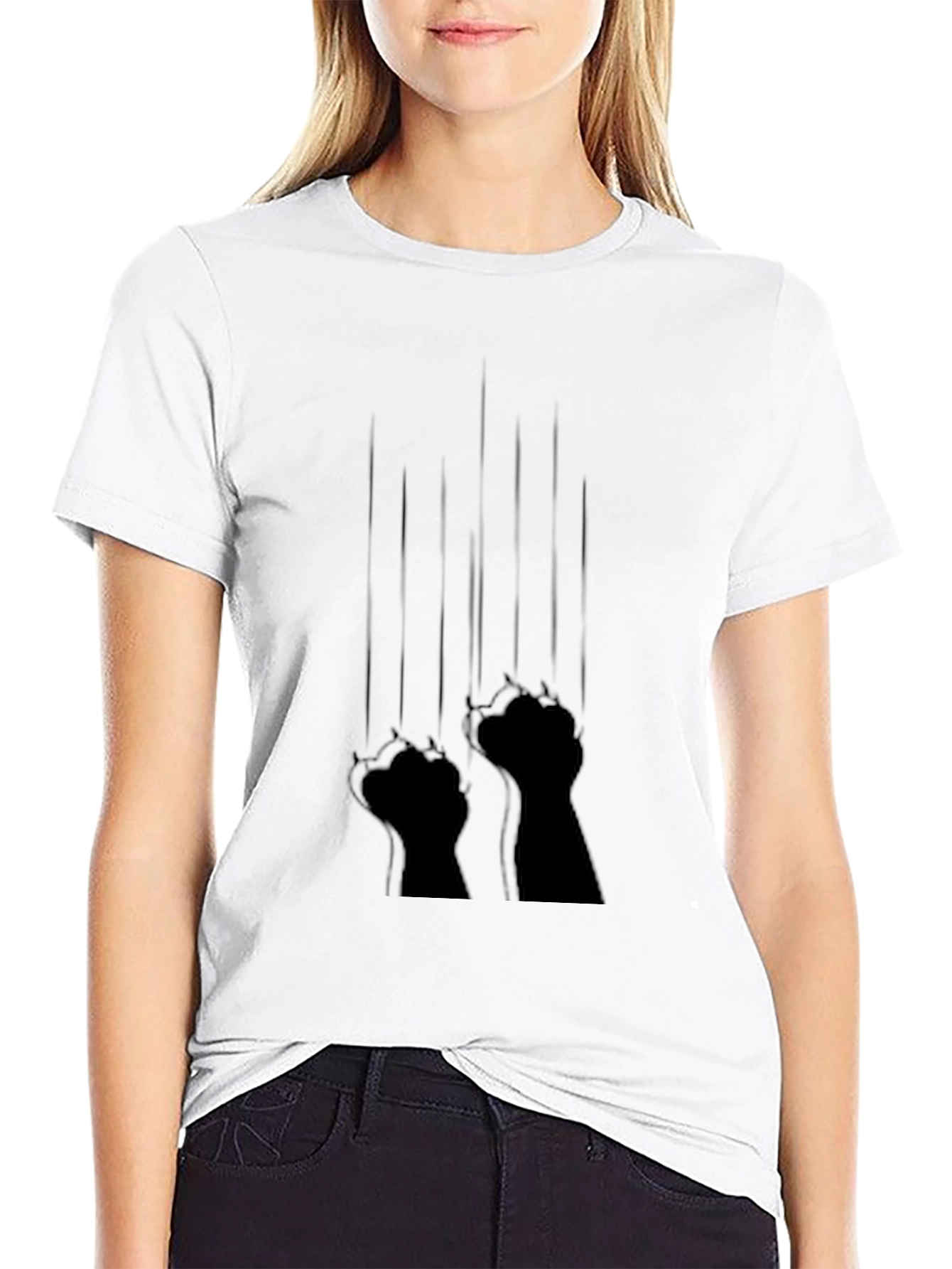 Claw Marks Graphic Black T-Shirt - Trendy Tee