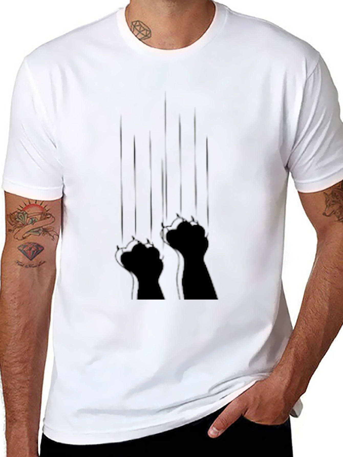 Claw Marks Graphic Black T-Shirt - Trendy Tee