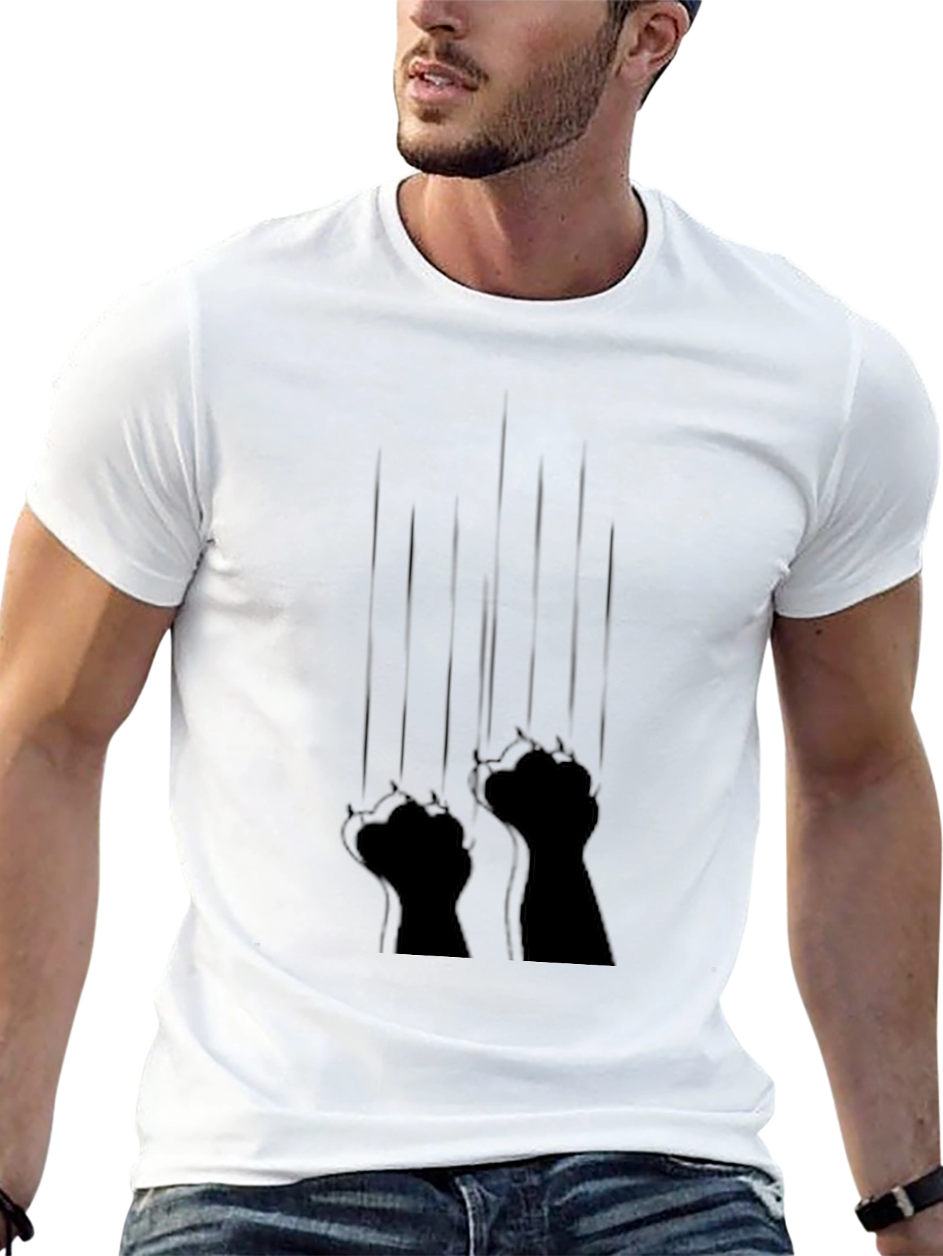 Claw Marks Graphic Black T-Shirt - Trendy Tee