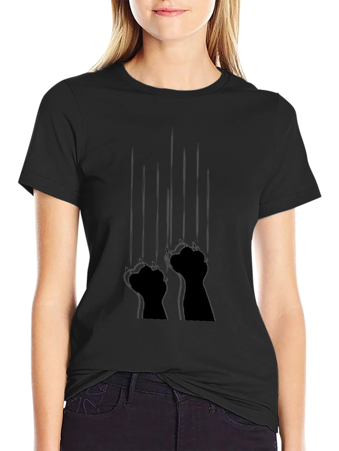 Claw Marks Graphic Black T-Shirt - Trendy Tee