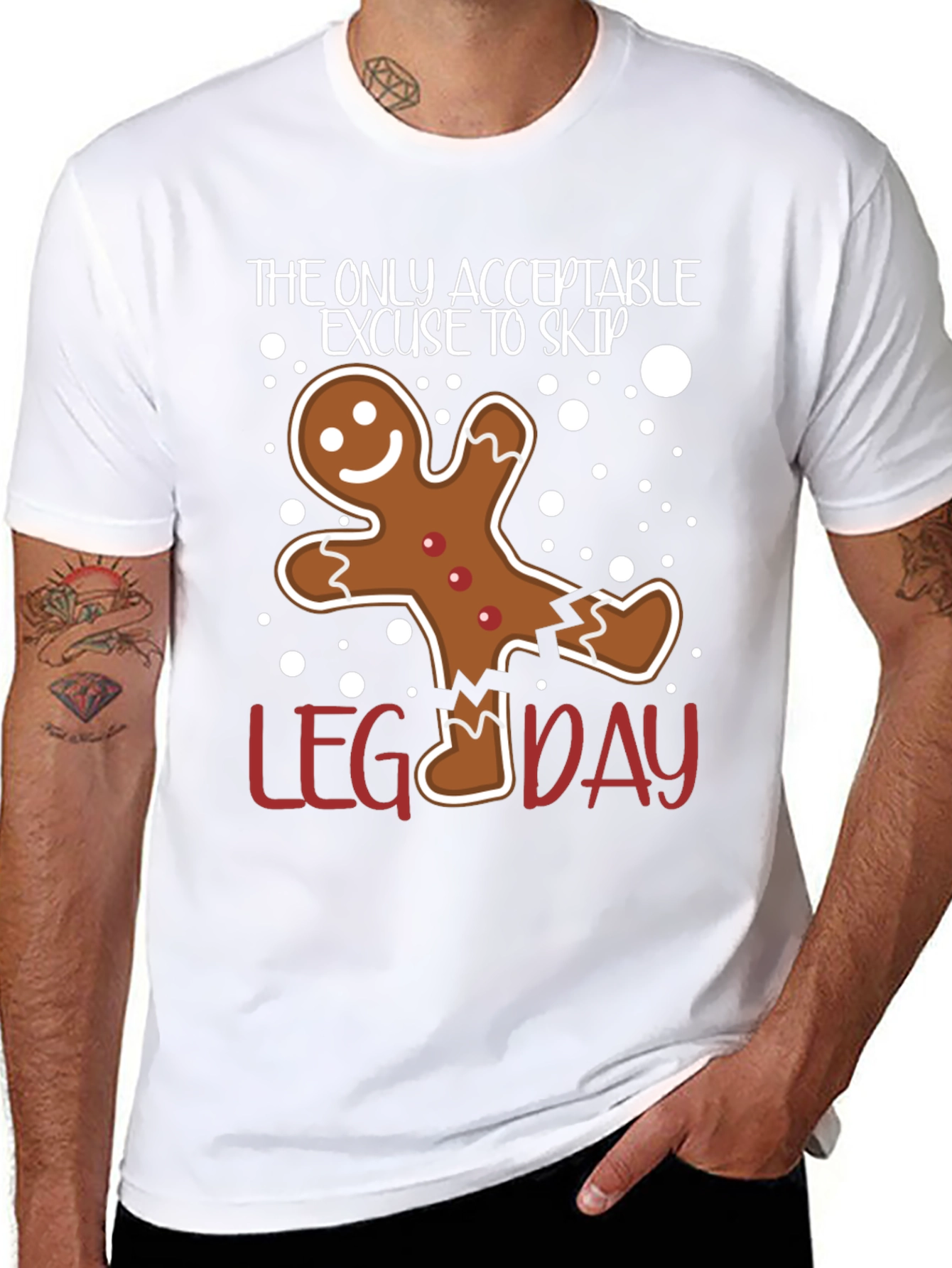 Funny Gingerbread Leg Day T-Shirt