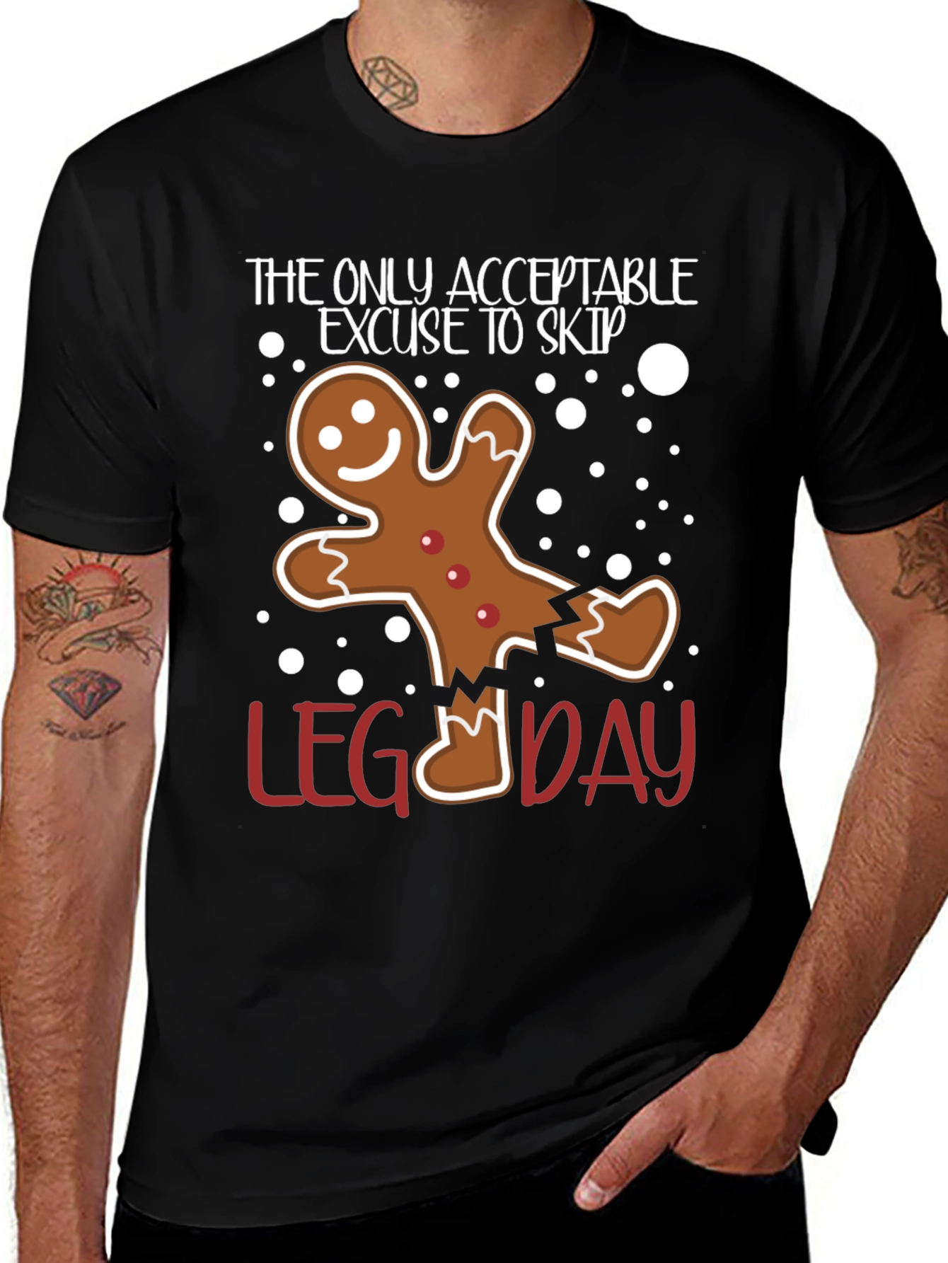 Funny Gingerbread Leg Day T-Shirt