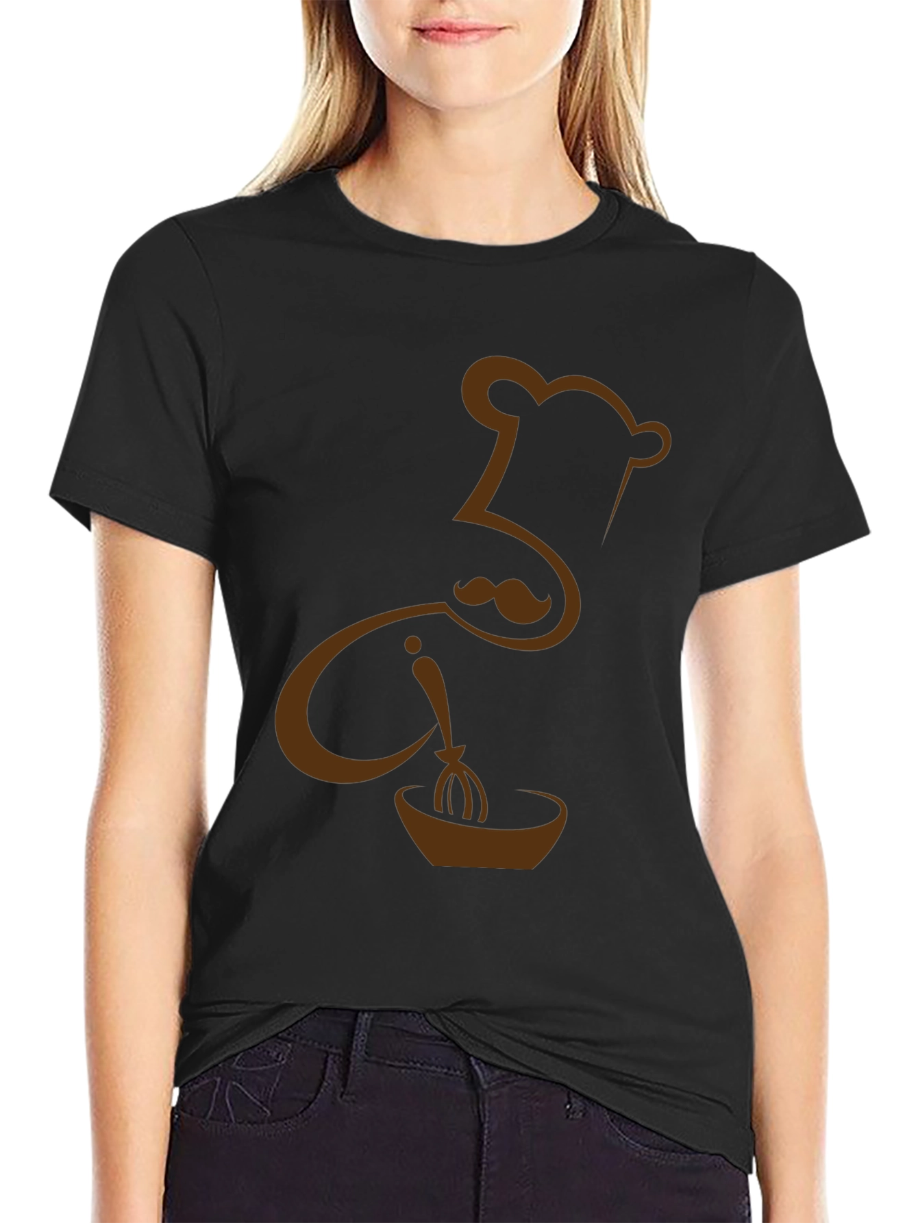 Chef Hat Mustache Whisk Graphic T-Shirt