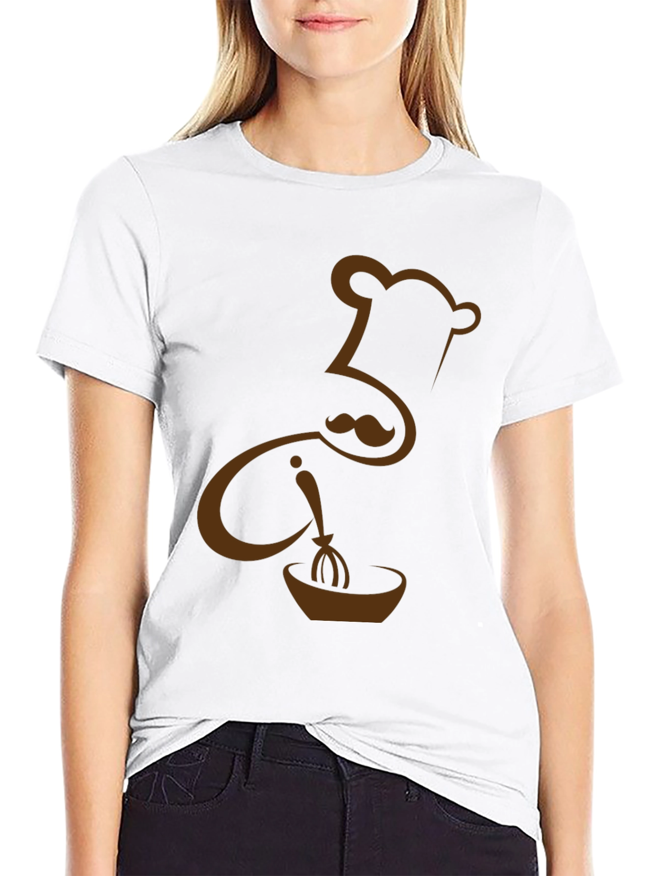Chef Hat Mustache Whisk Graphic T-Shirt