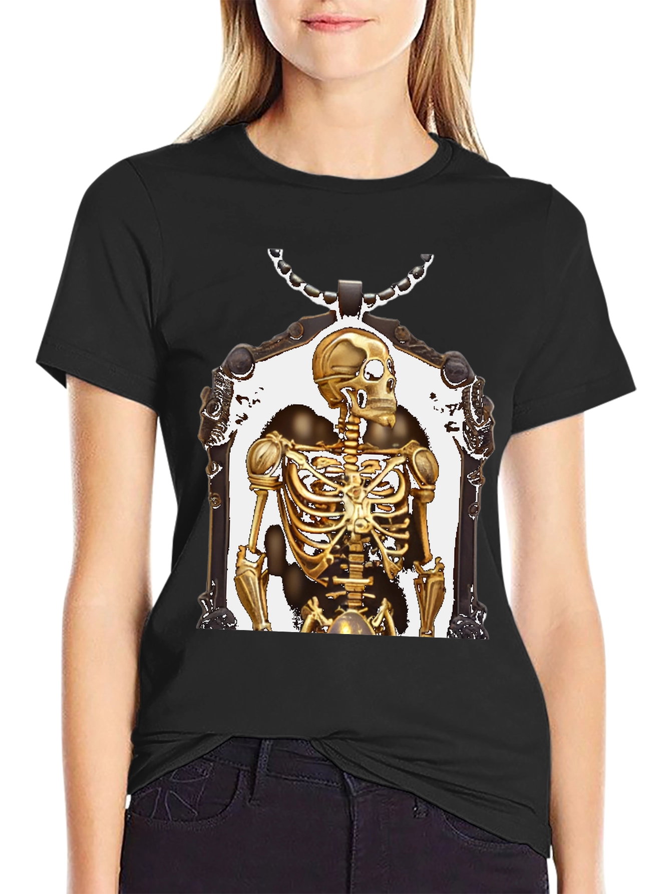 Golden Skeleton Framed Graphic Tee